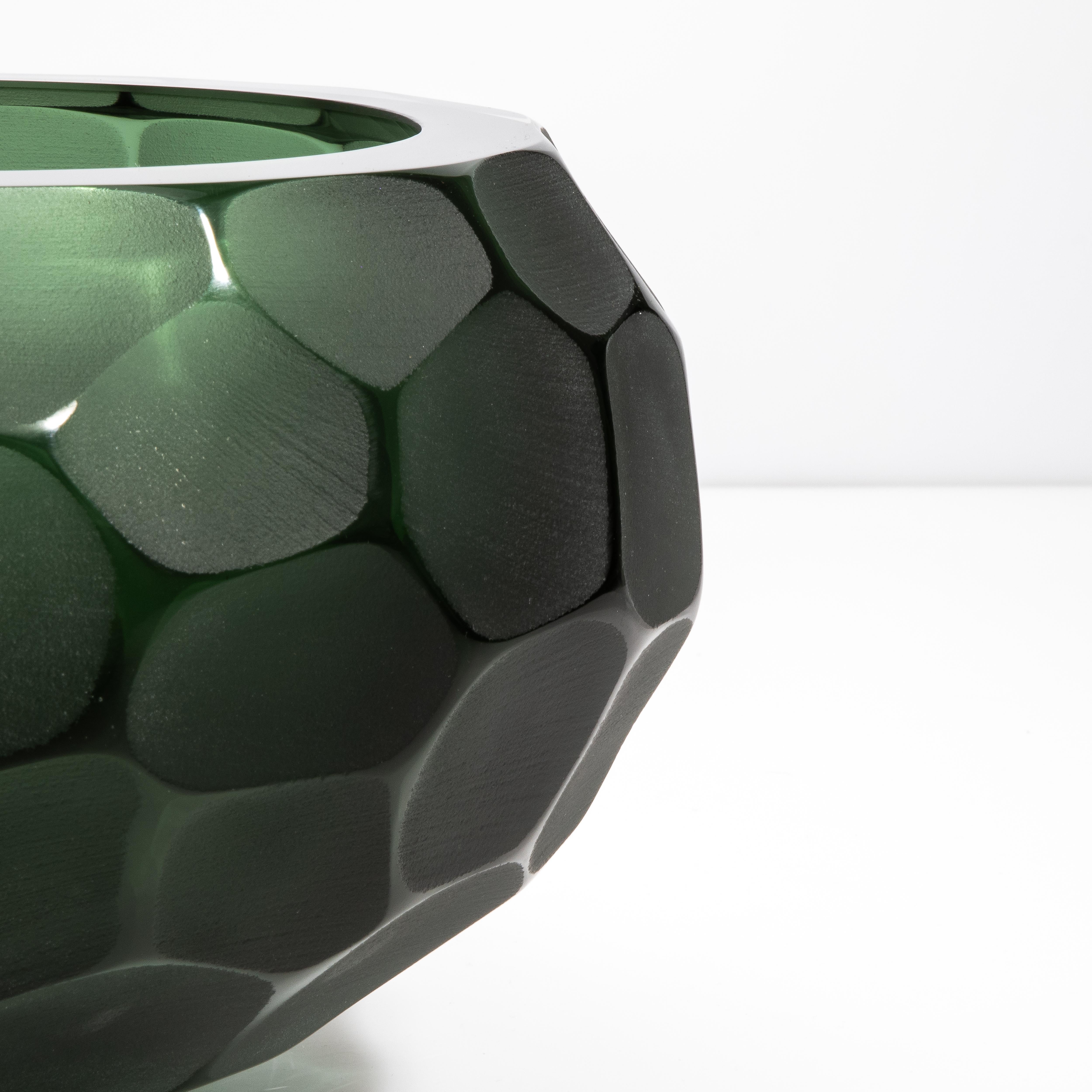 XXI secolo e contemporaneo Ciotola di Murano soffiata a mano Battuto in Greene & Greene Piccolo in vendita