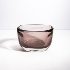 Vaso a ciotola di Murano soffiato a mano Massiccio Smoky