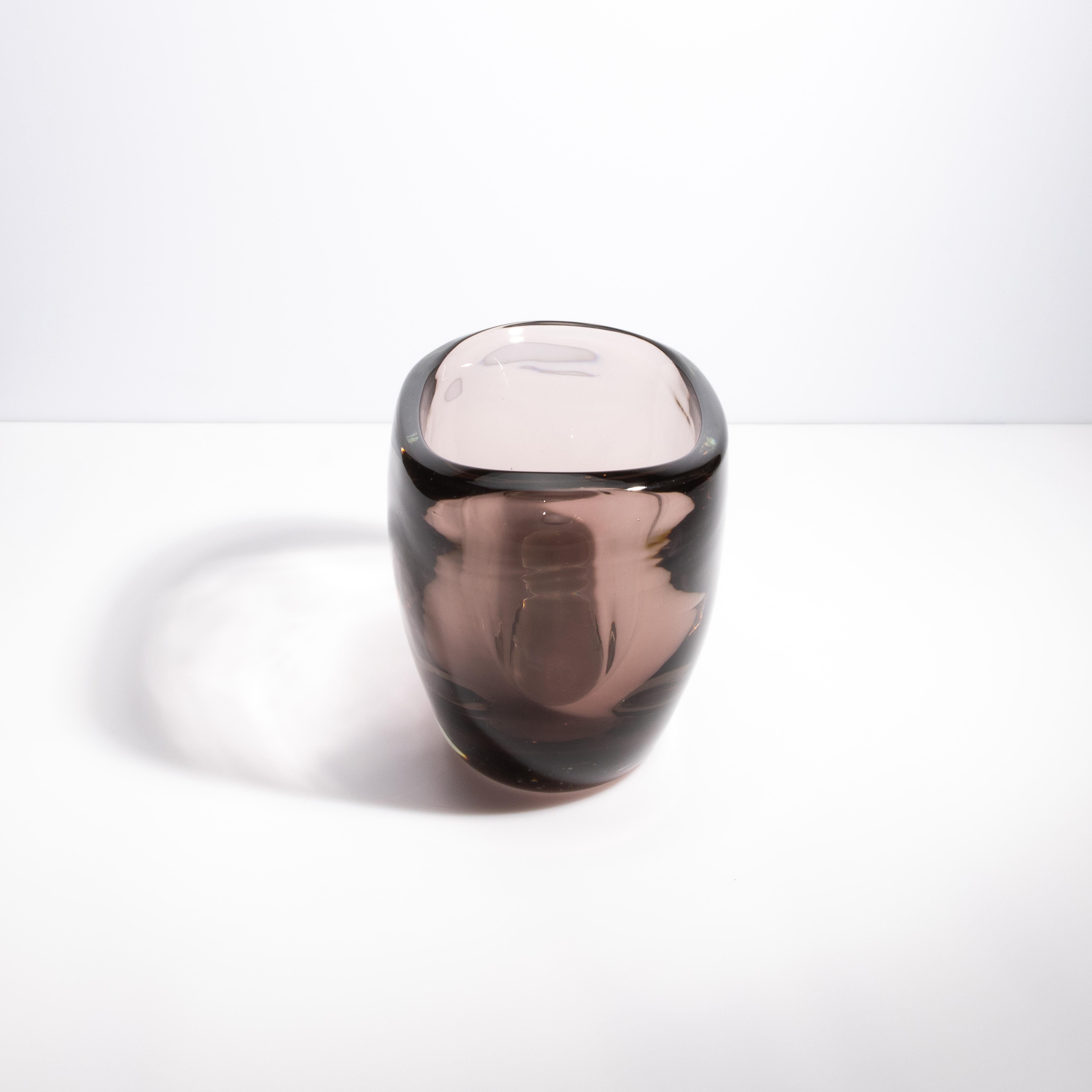 Moderno Vaso a ciotola di Murano soffiato a mano Massiccio Smoky in vendita