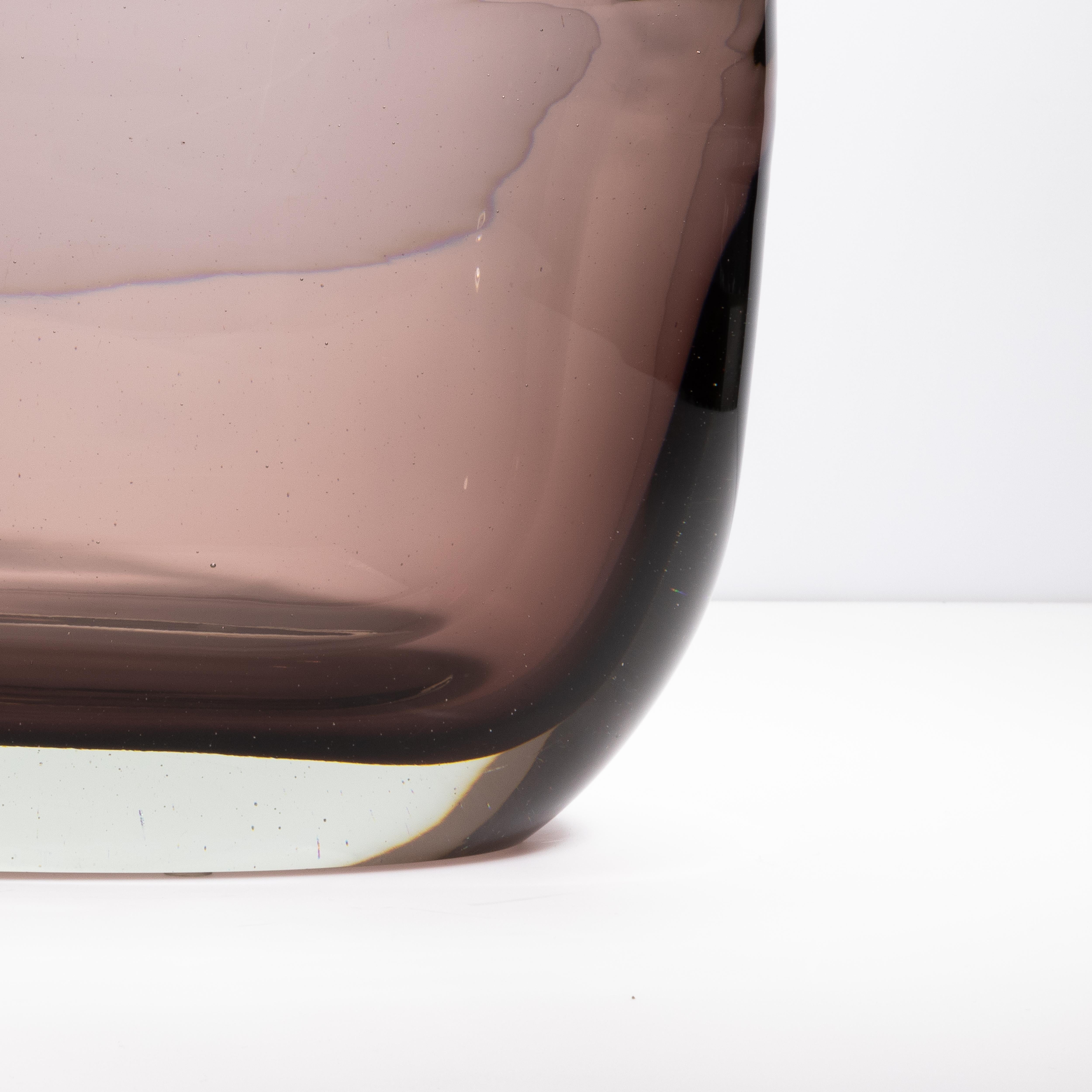 Vetro di Murano Vaso a ciotola di Murano soffiato a mano Massiccio Smoky in vendita