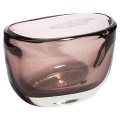 Hand Blown Murano Bowl Vase Massiccio Smoky