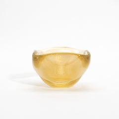 Hand-Blown Murano Bowl with 24-Karat Gold Flecks