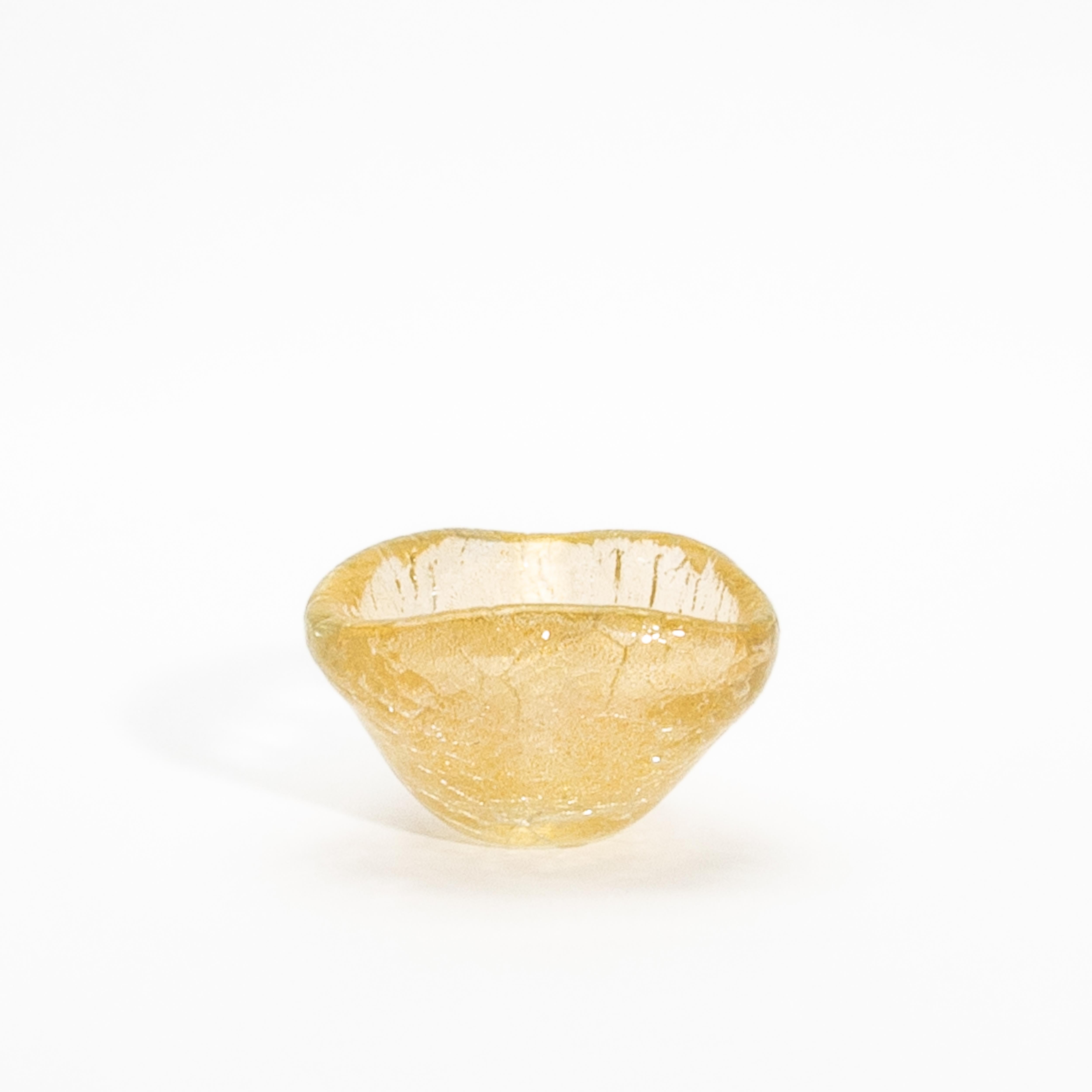 Cuenco de Murano soplado a mano con motas de oro de 24 quilates Cristal de Murano en venta