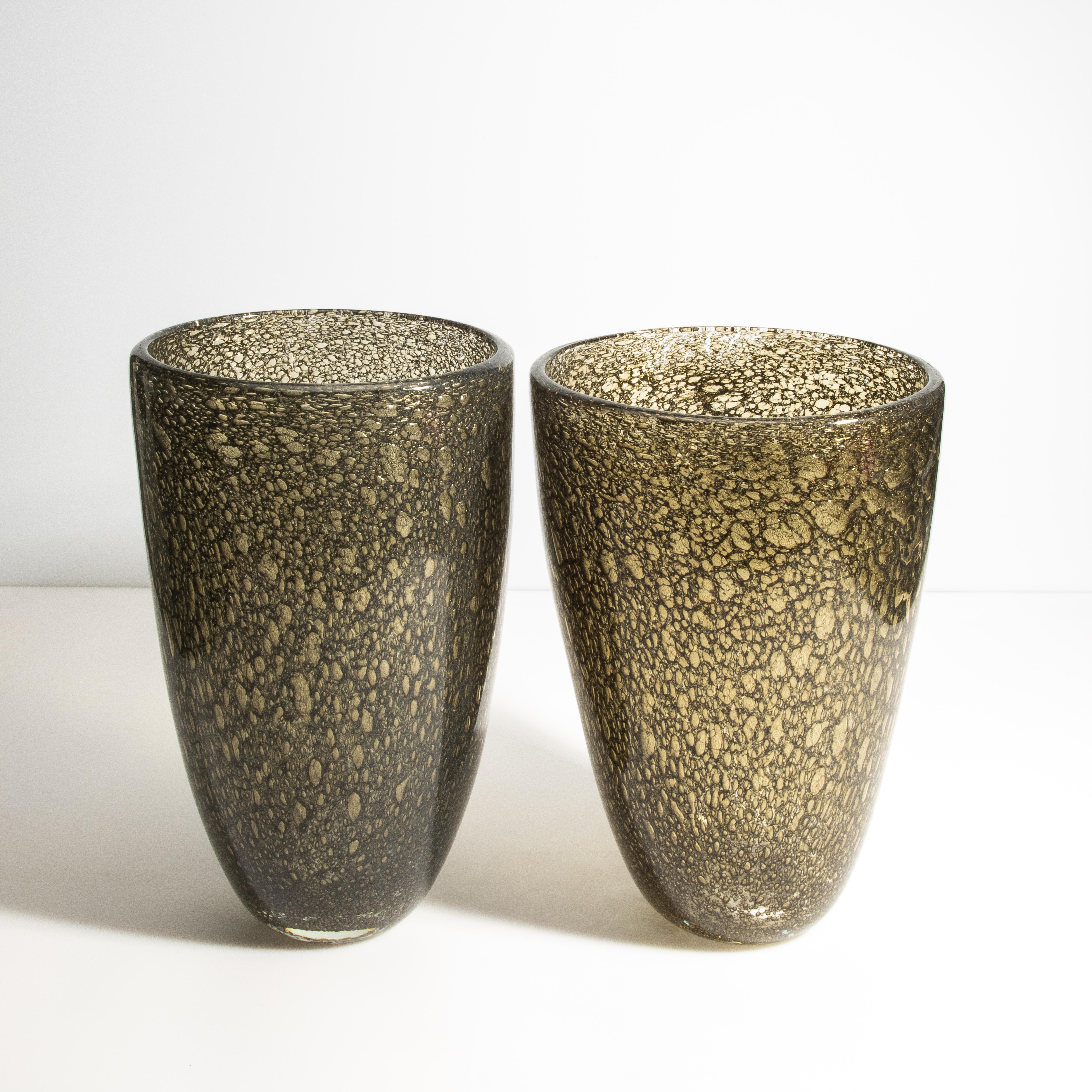 Vase Bullicante de Murano soufflé à la main en or en vente 2
