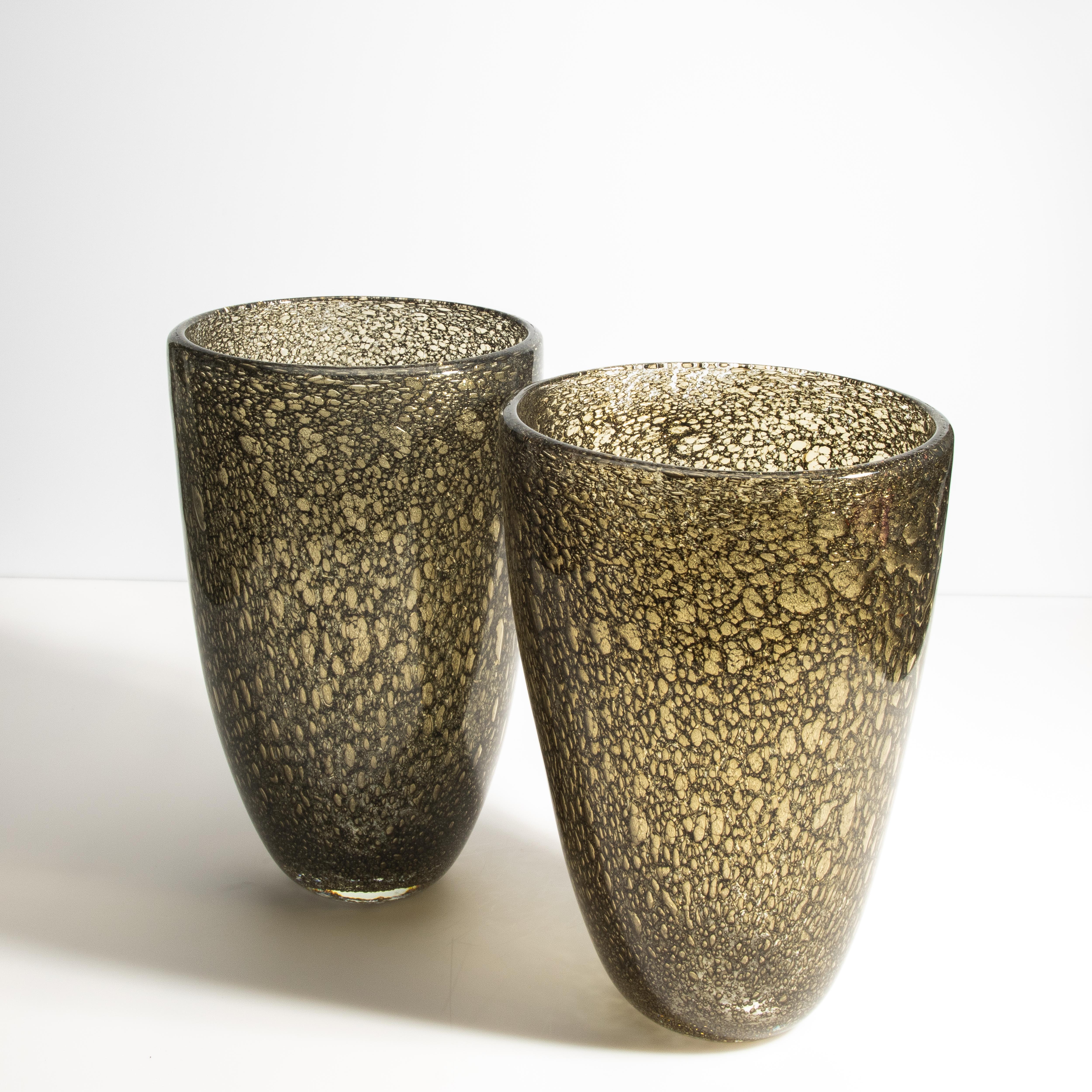Vase Bullicante de Murano soufflé à la main en or en vente 3