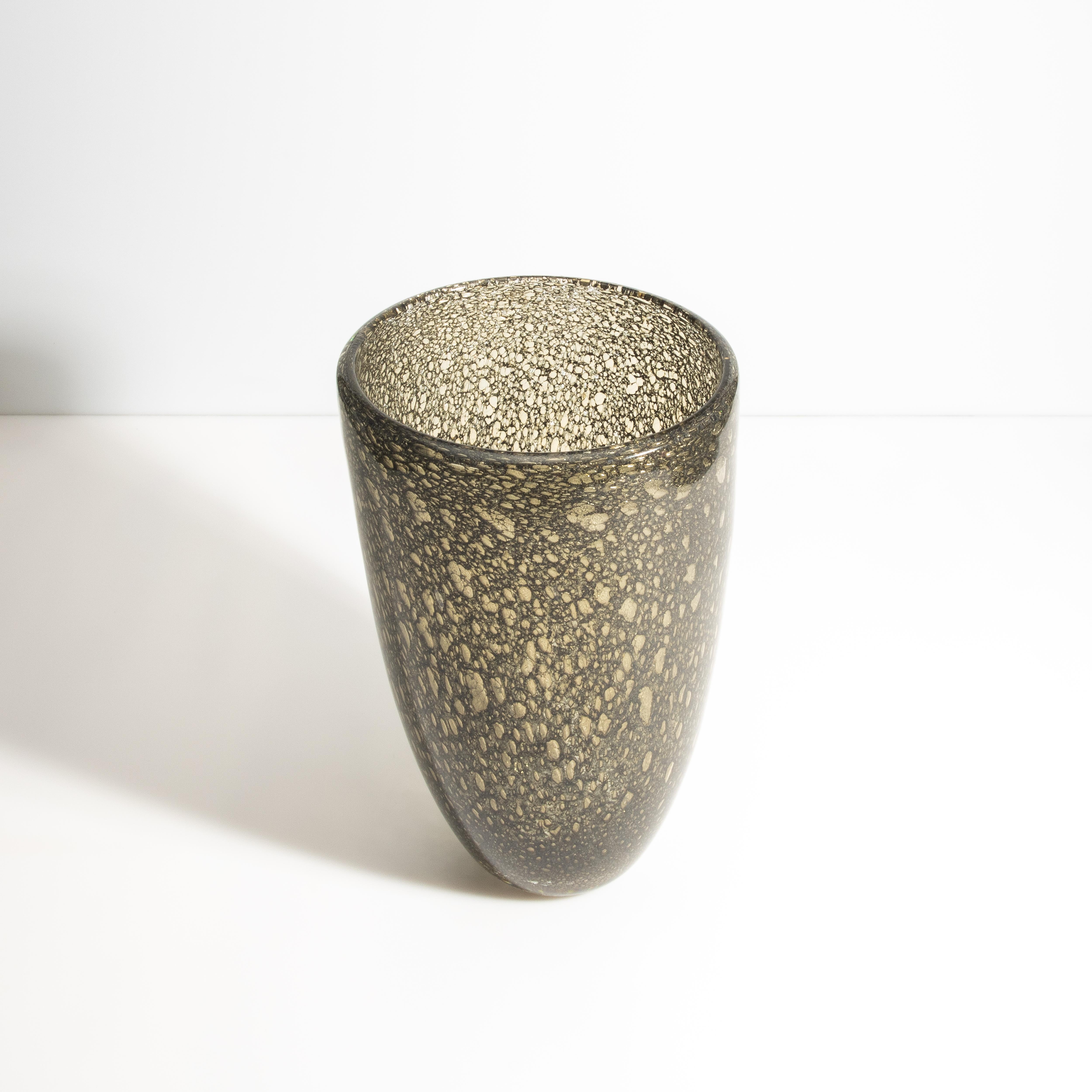 italien Vase Bullicante de Murano soufflé à la main en or en vente