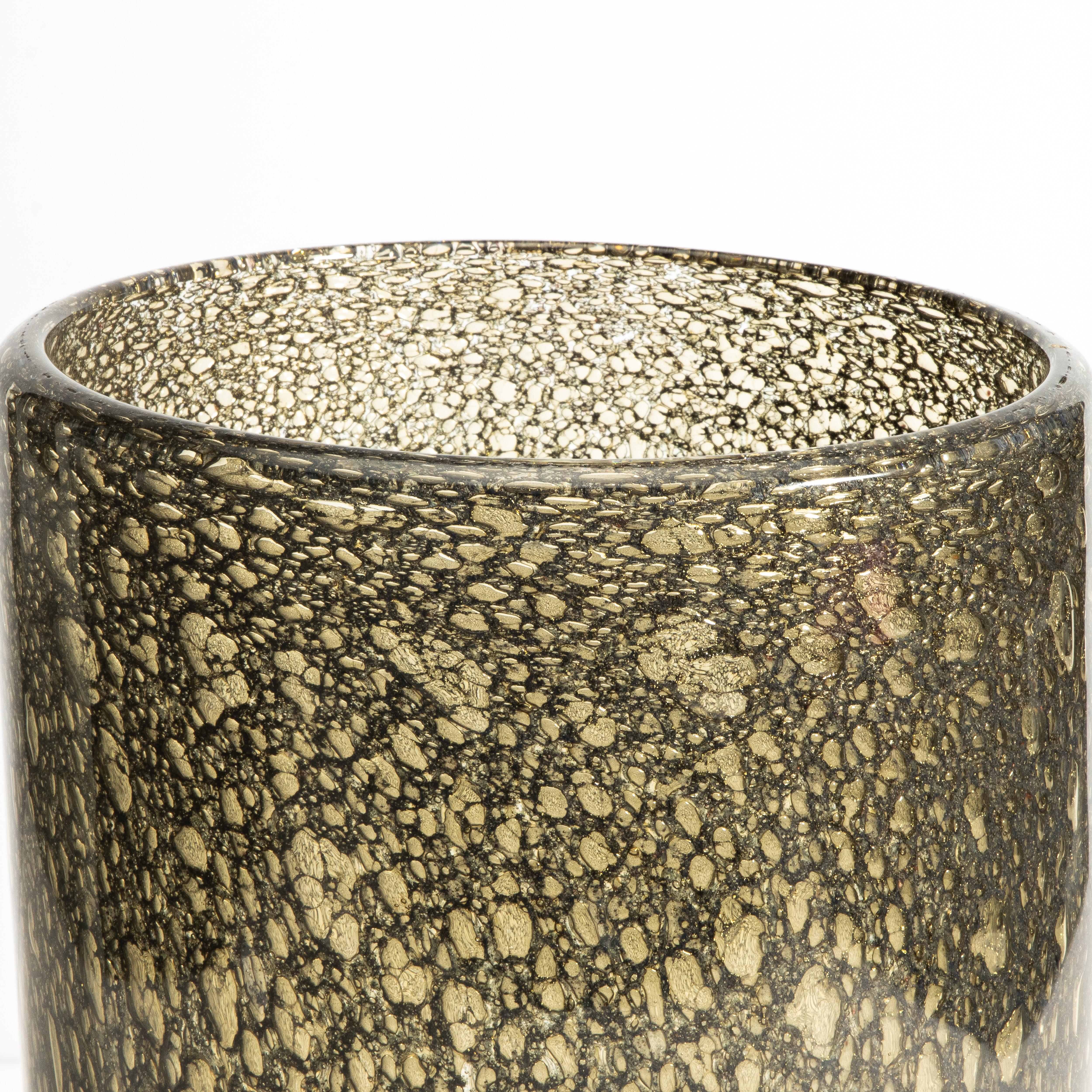 Fait main Vase Bullicante de Murano soufflé à la main en or en vente