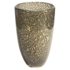 Hand Blown Murano Bullicante Vase in Gold
