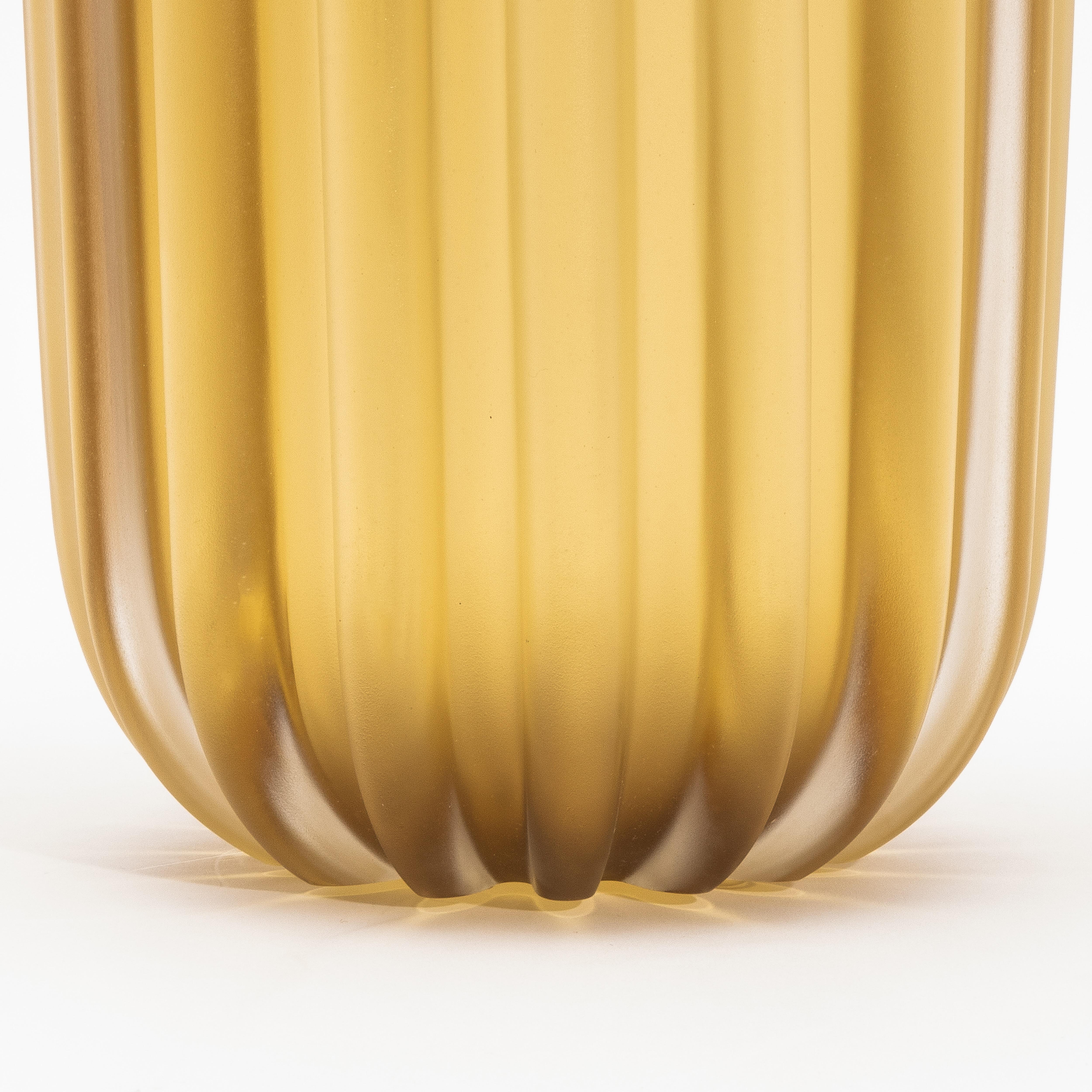 Vetro di Murano Vaso di Murano soffiato a mano con cactus in ambra grande in vendita