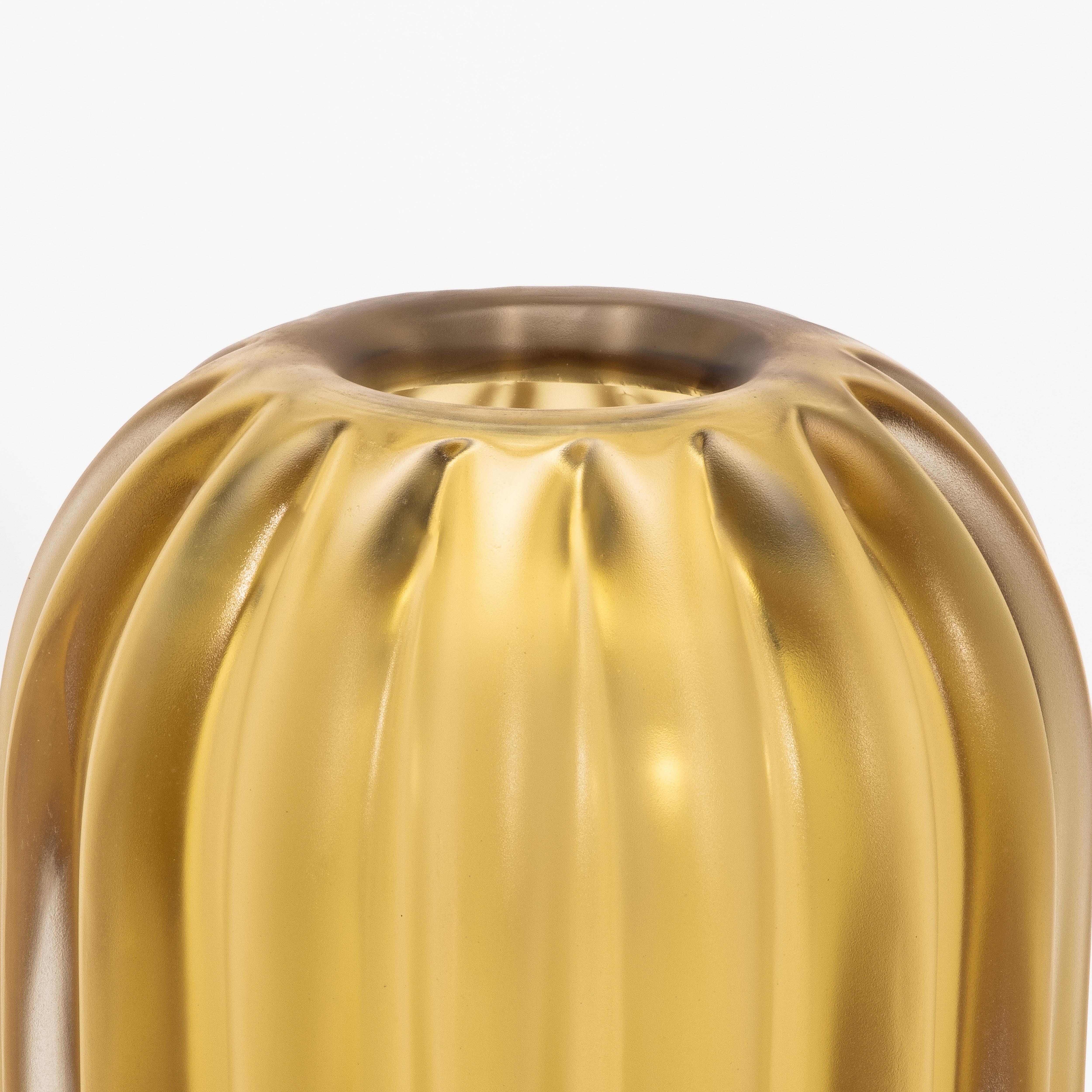 Fatto a mano Vaso Cactus di Murano soffiato a mano in ambra media in vendita
