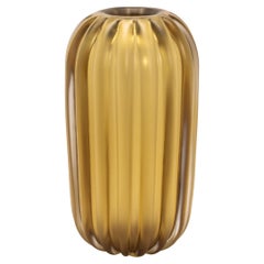 Hand-Blown Murano Cactus Vase in Amber Medium