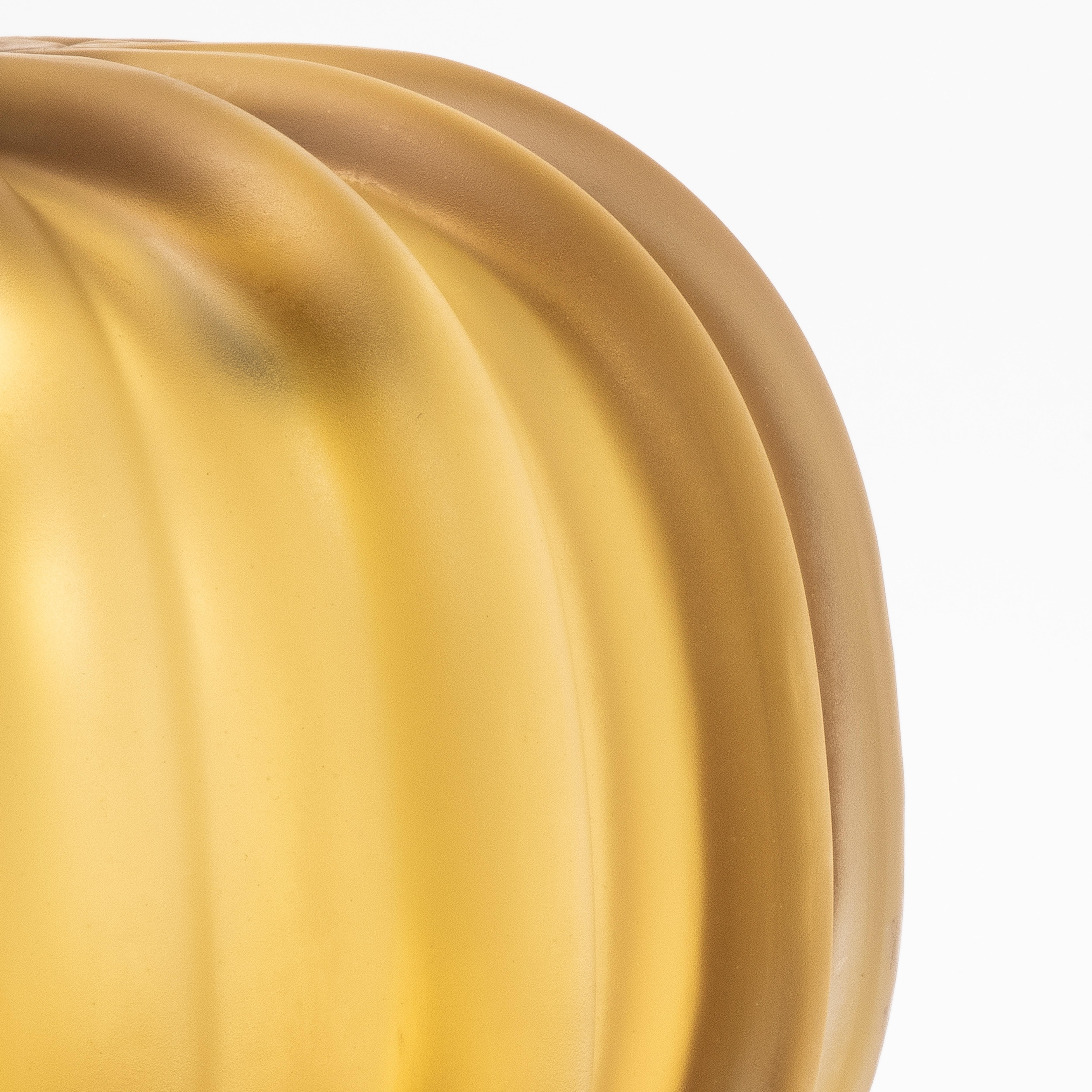 Italiano Vaso di Murano soffiato a mano con cactus in ambra piccolo in vendita