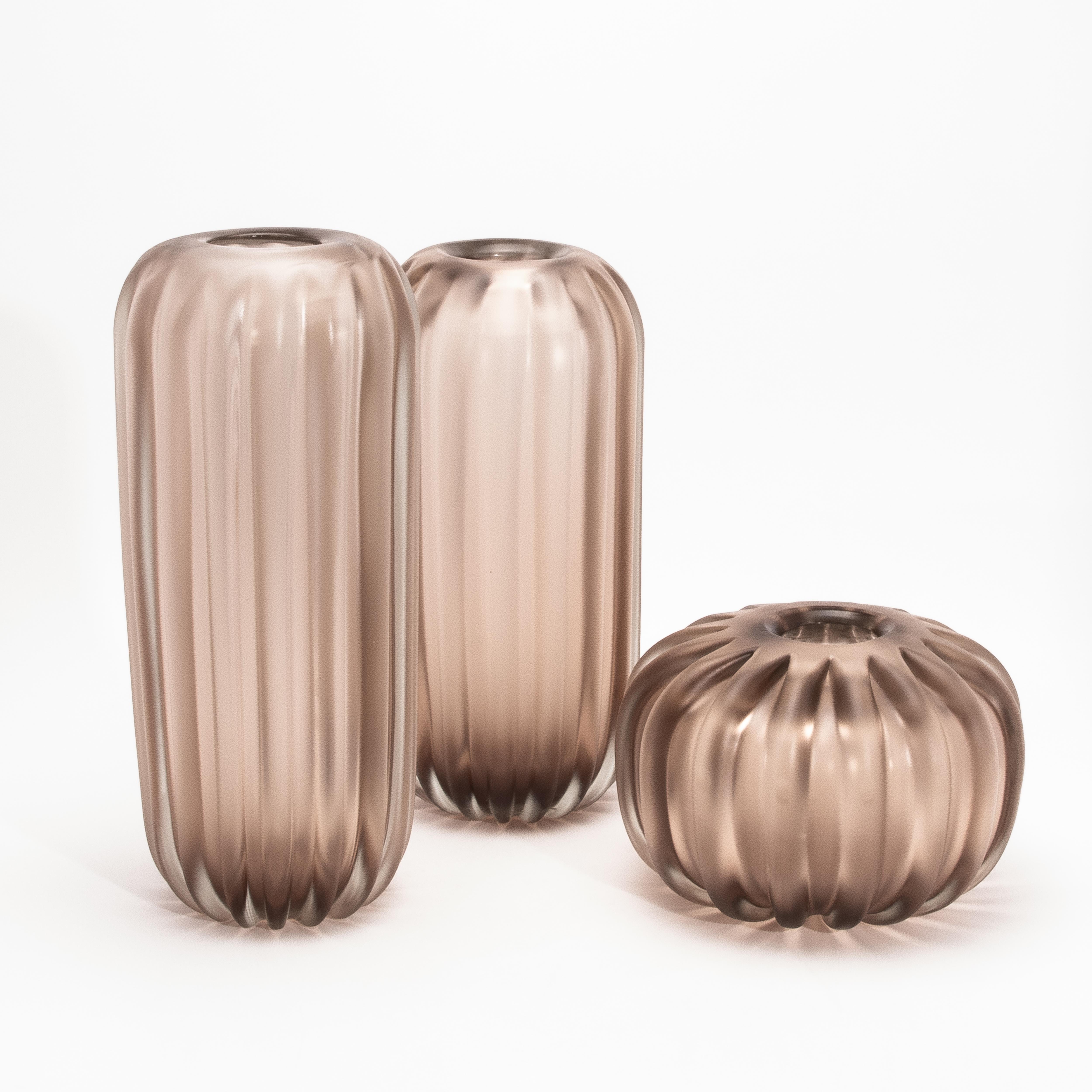 Vetro di Murano Vaso Cactus di Murano soffiato a mano in ametista grande in vendita