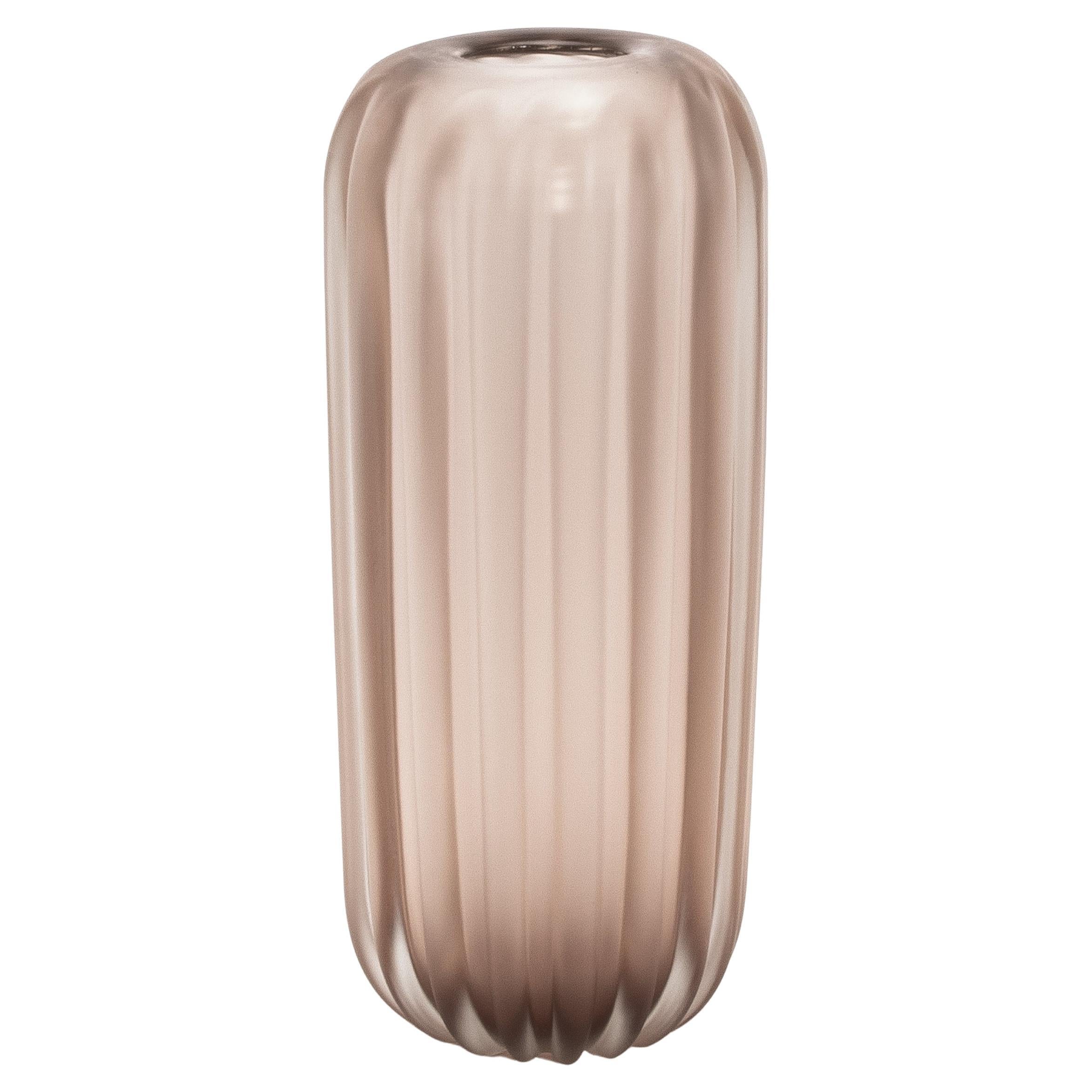 Vaso Cactus di Murano soffiato a mano in ametista grande