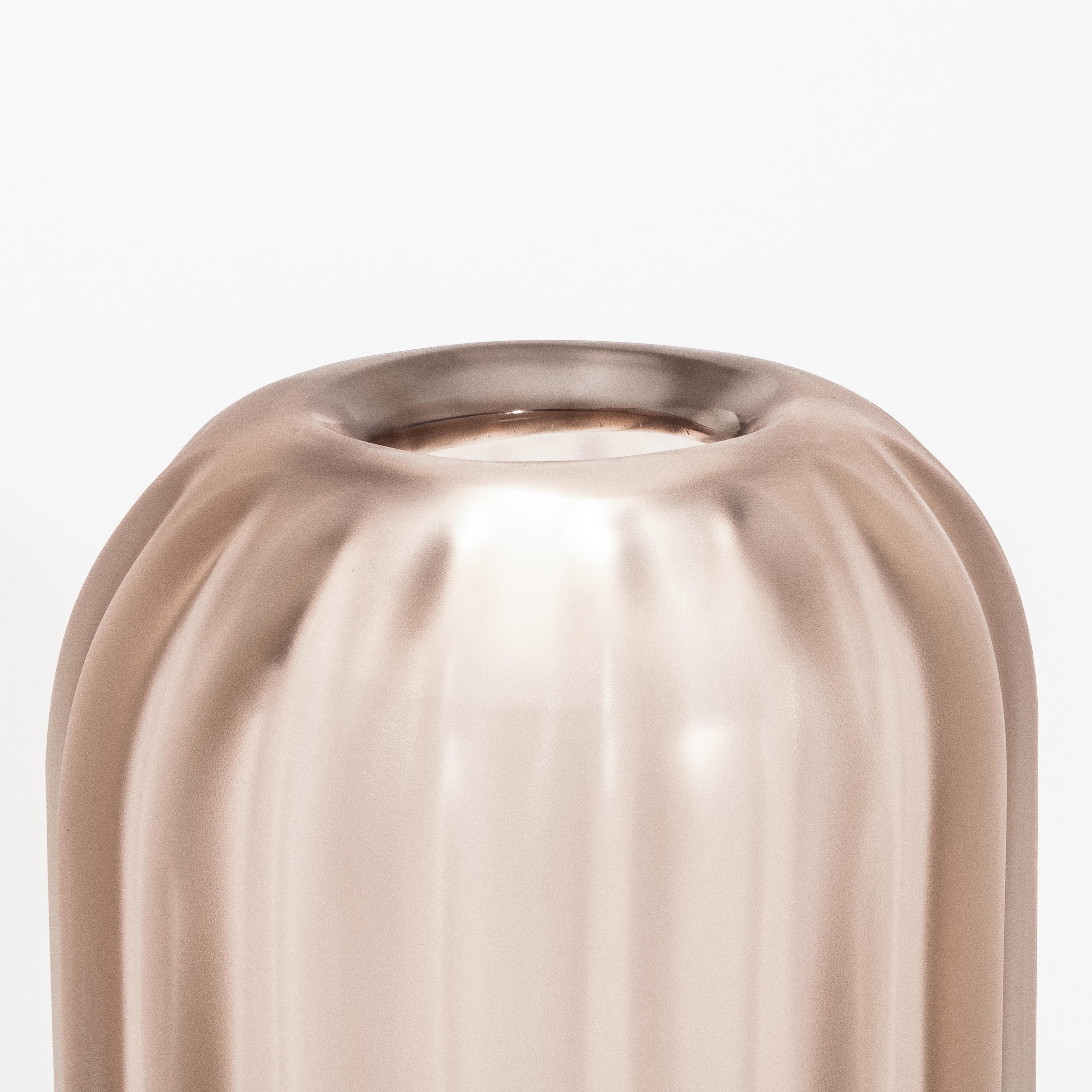 Moderne Vase Cactus de Murano soufflé à la main en améthyste moyenne en vente