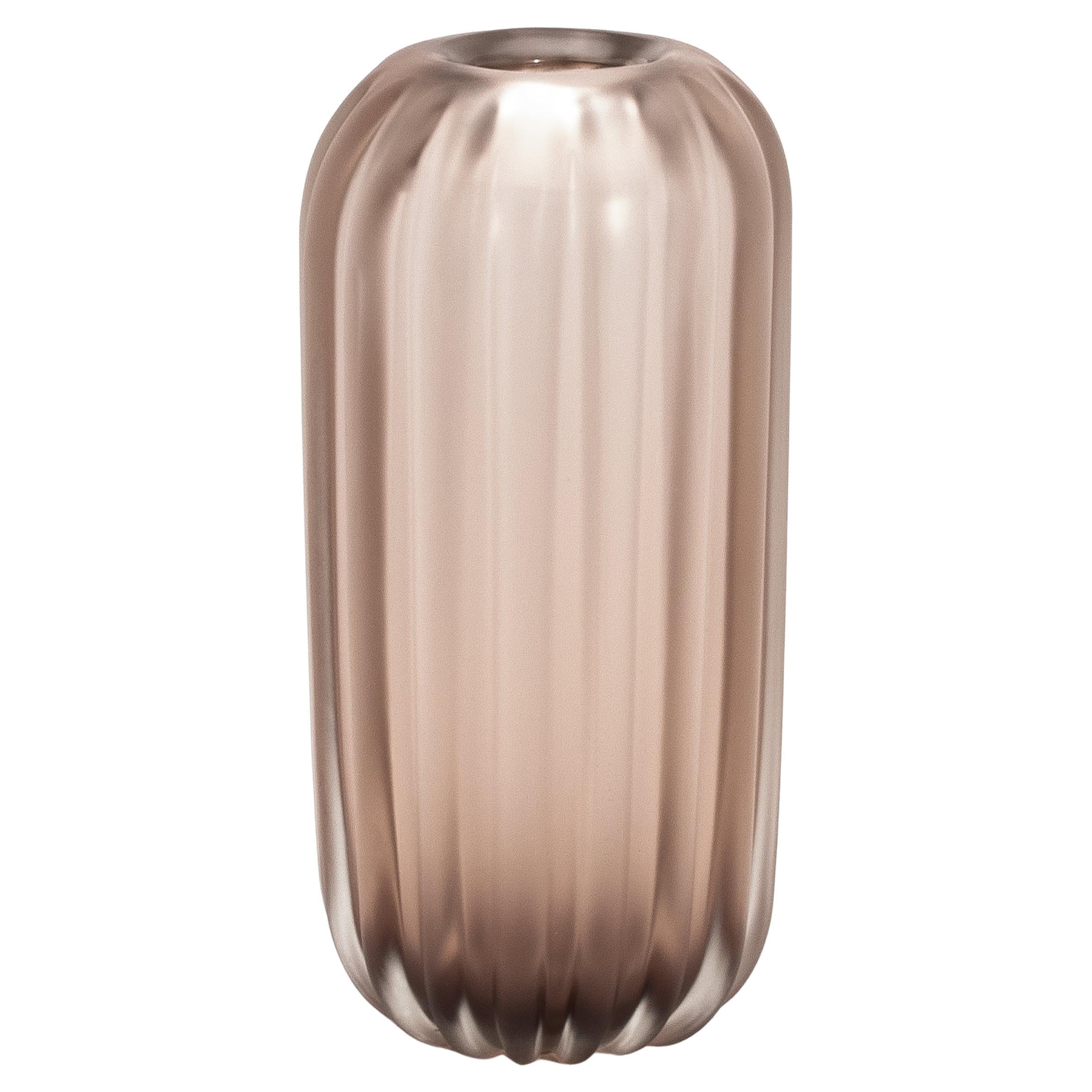 Vaso Cactus di Murano soffiato a mano in ametista media