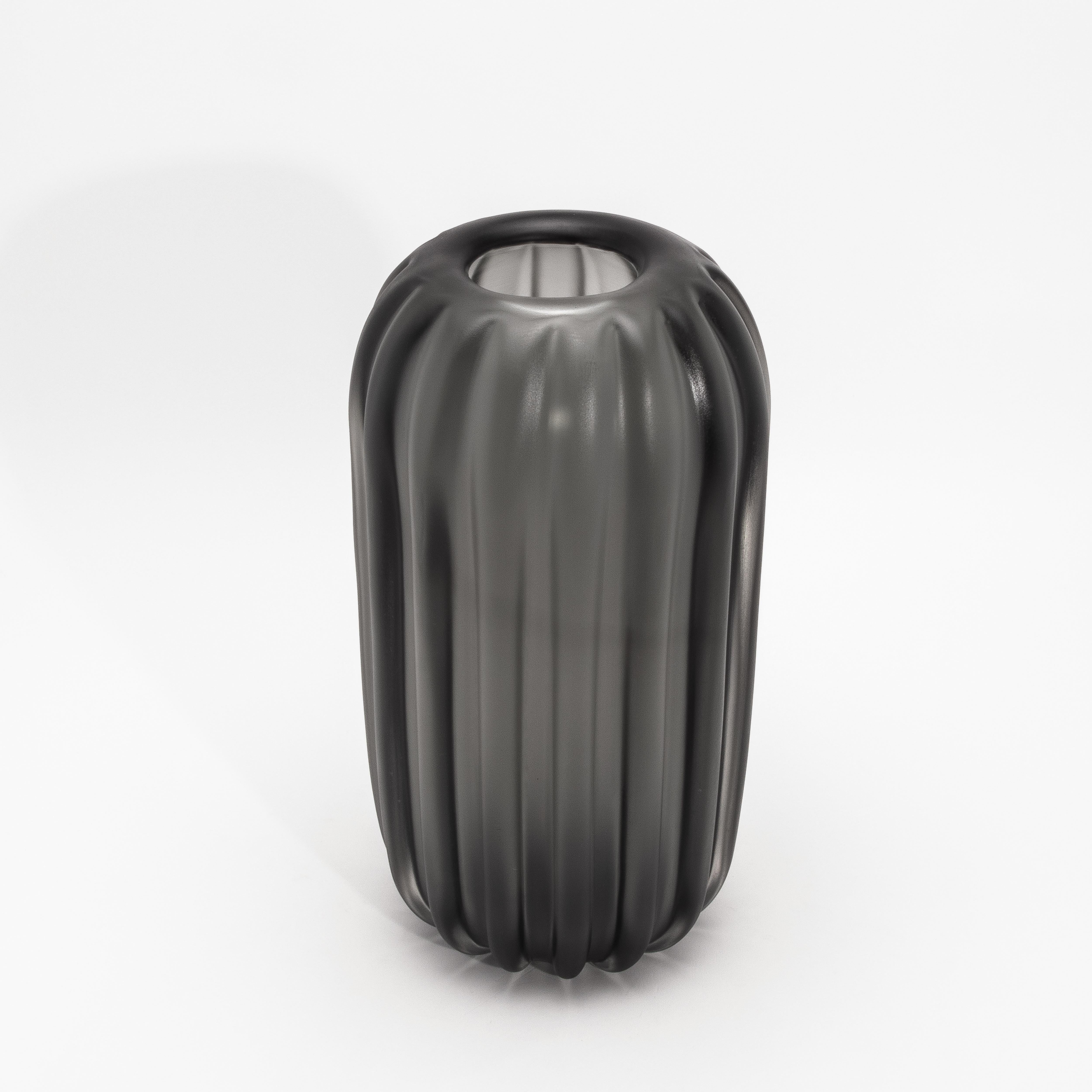 Moderno Vaso Cactus di Murano soffiato a mano in grigio medio in vendita