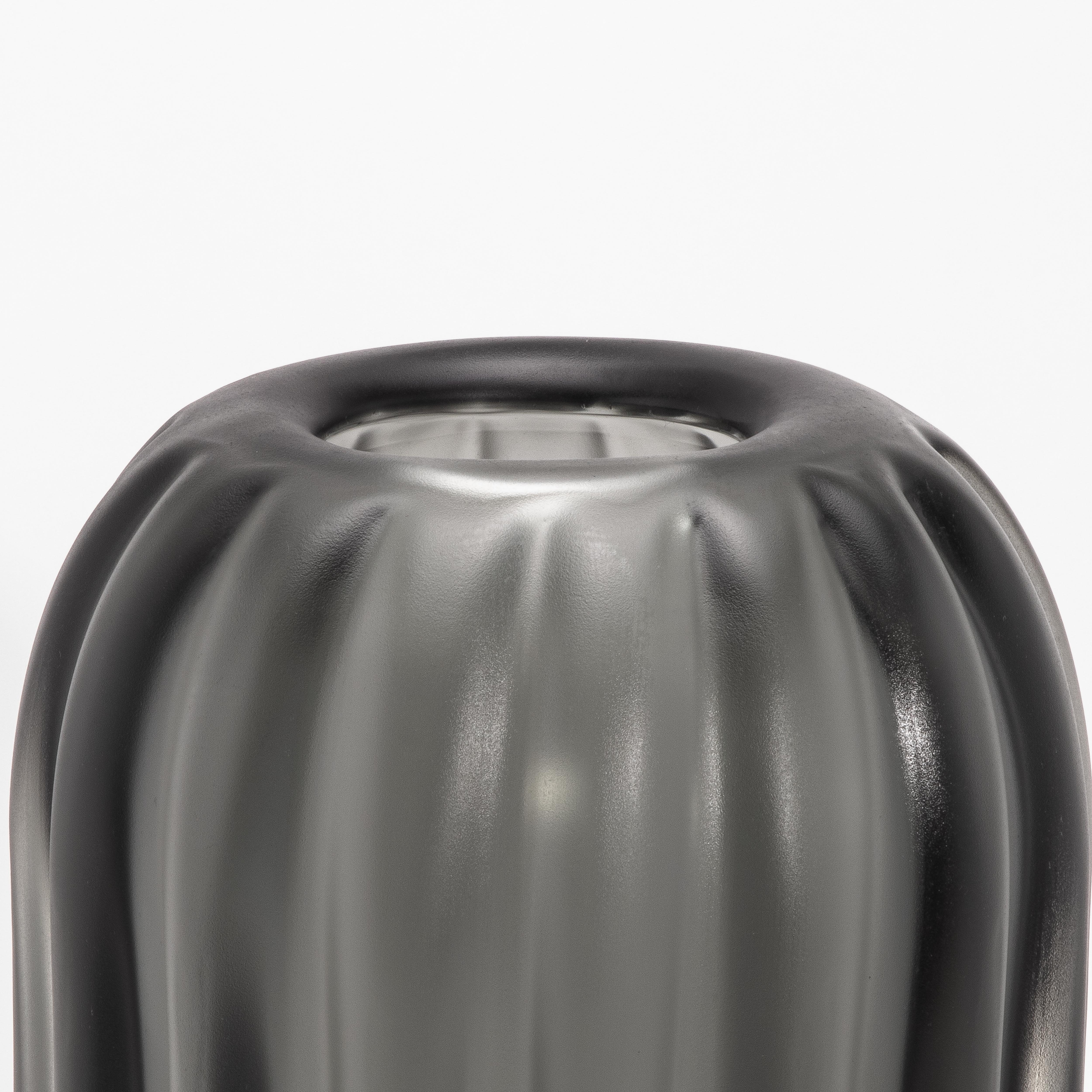 Italiano Vaso Cactus di Murano soffiato a mano in grigio medio in vendita