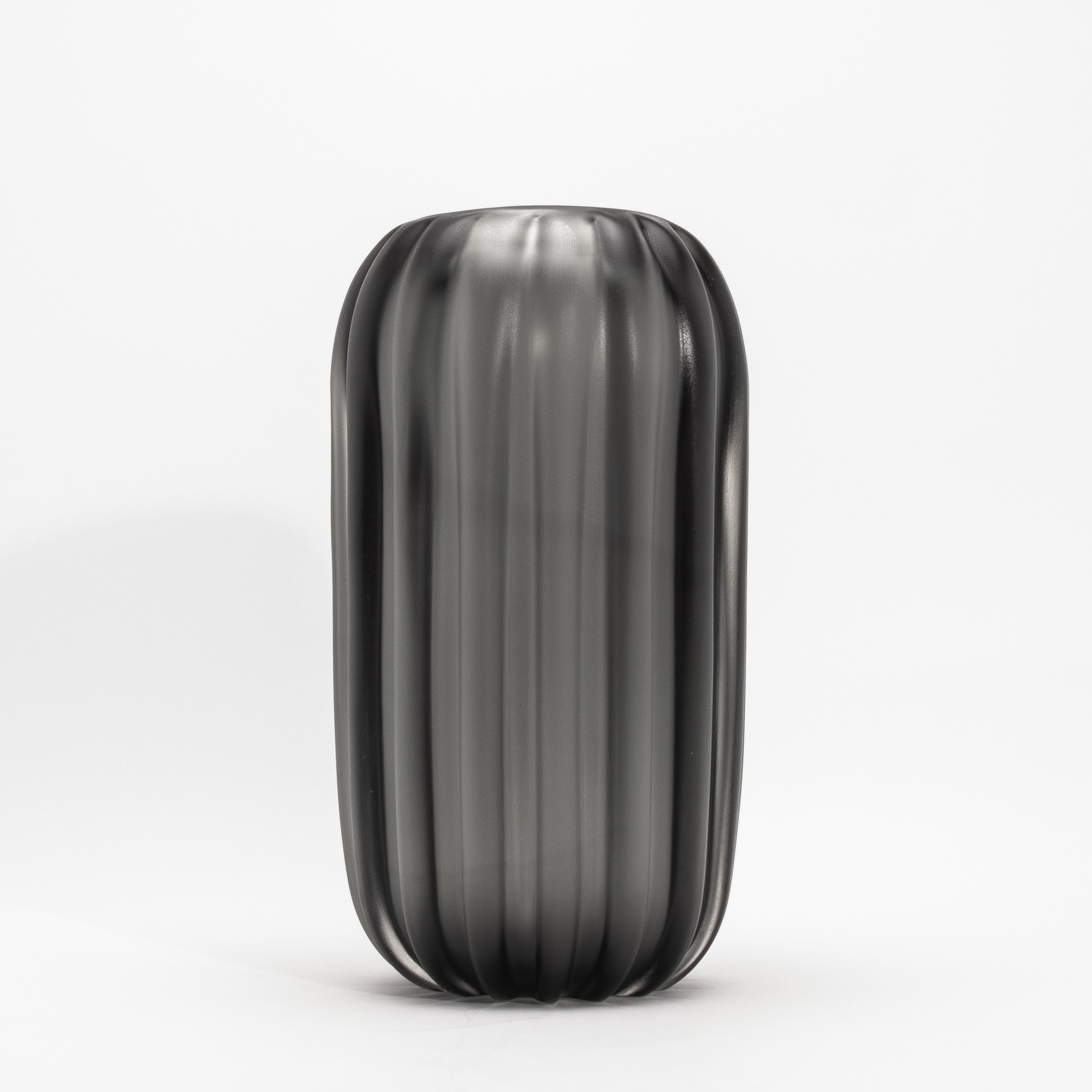XXI secolo e contemporaneo Vaso Cactus di Murano soffiato a mano in grigio medio in vendita