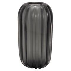 Hand-Blown Murano Cactus Vase in Grey Medium