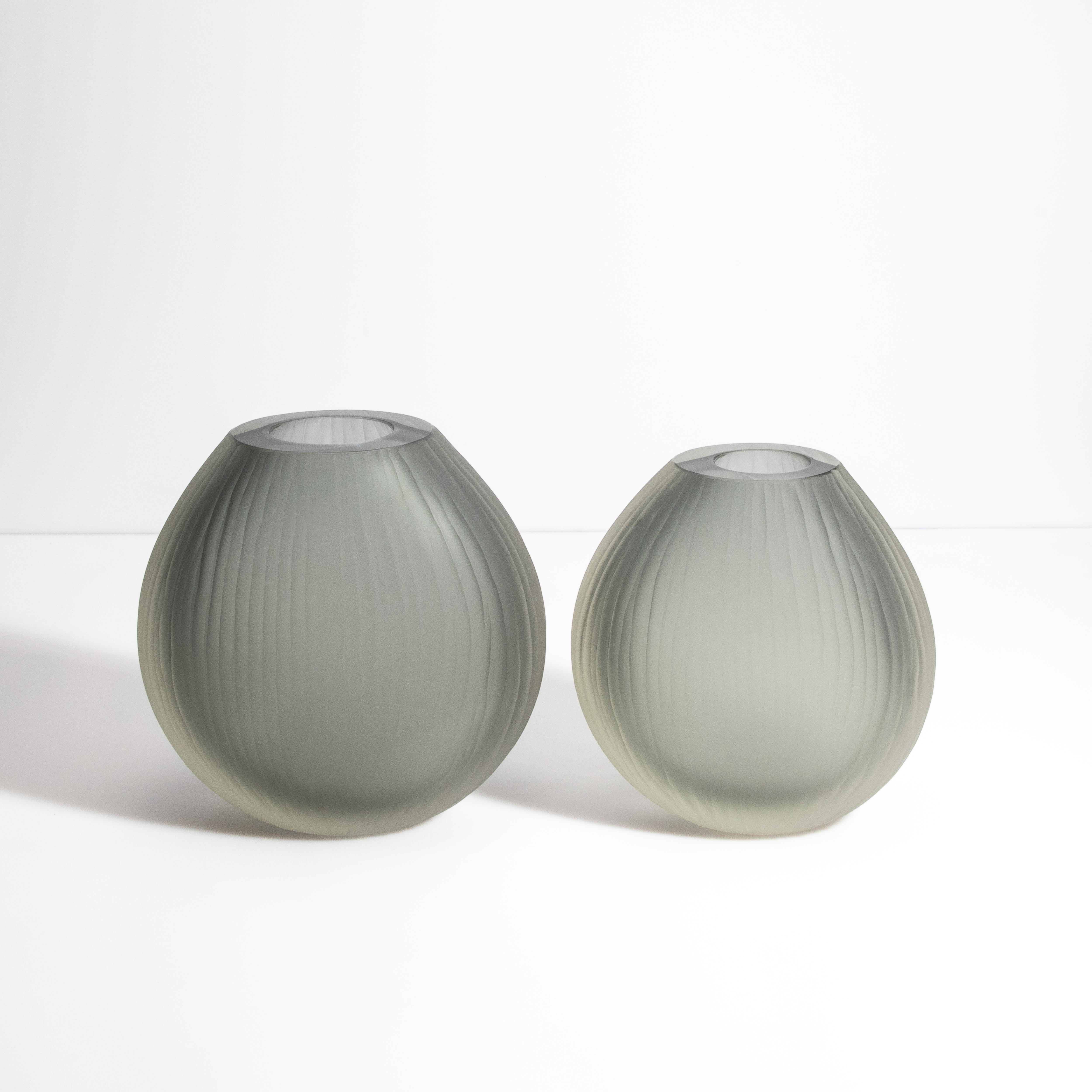 Vaso Canetto di Murano soffiato a mano e di colore grigio grande in vendita 2