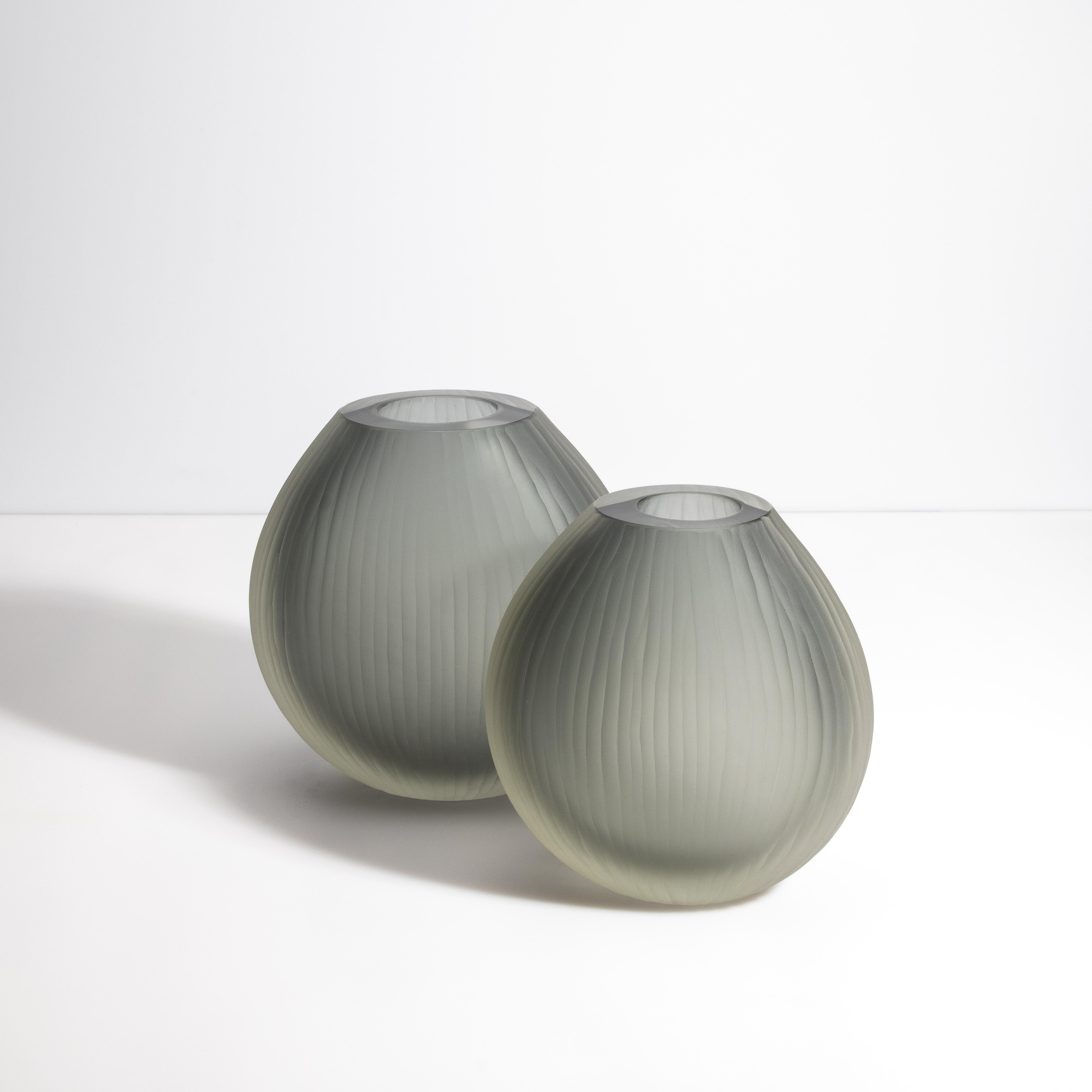 Vaso Canetto di Murano soffiato a mano e di colore grigio grande in vendita 3