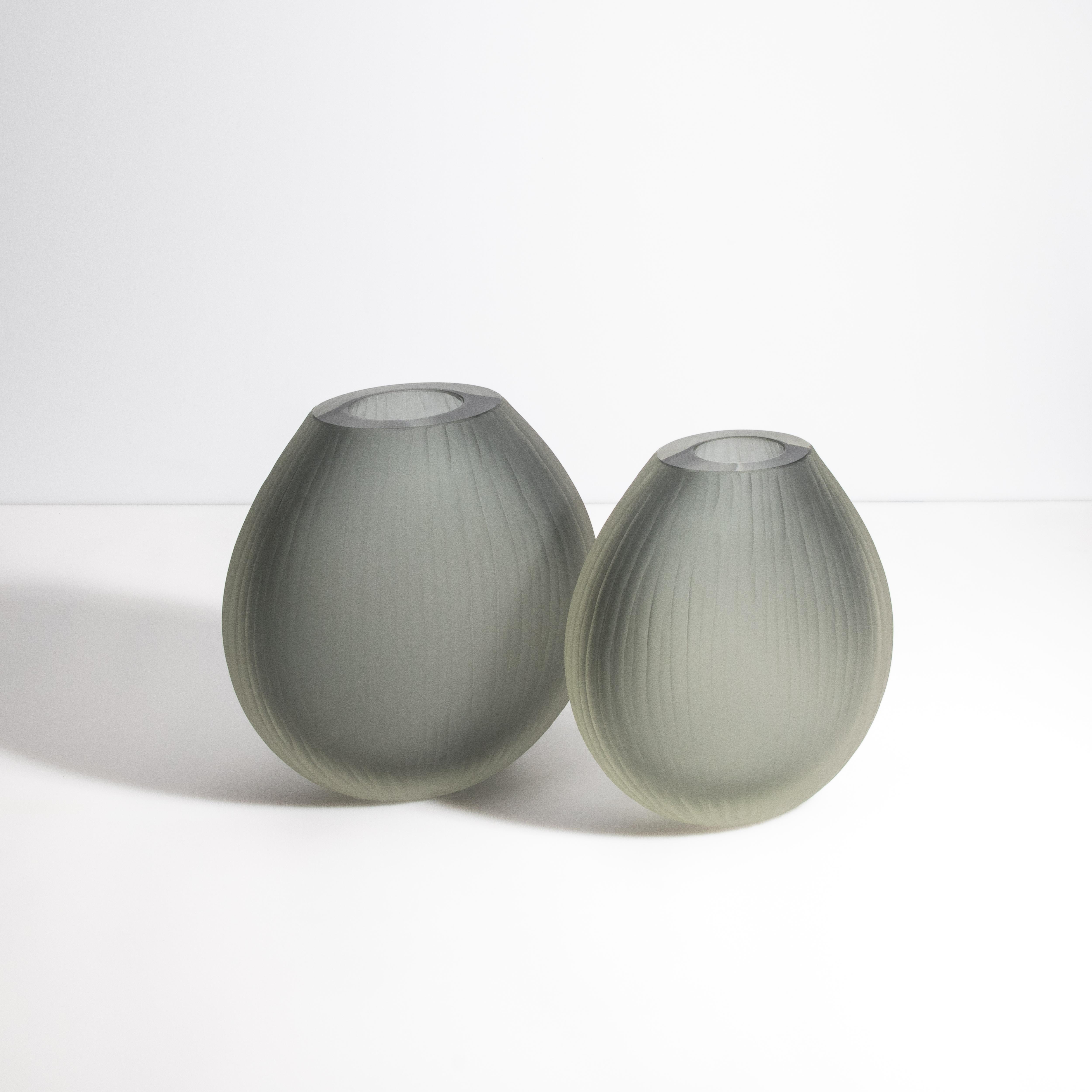 Vaso Canetto di Murano soffiato a mano e di colore grigio grande in vendita 4