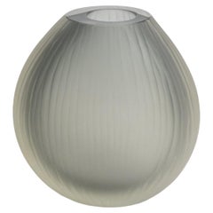 Handgeblasene Murano Canetto-Vase in Grau Medium