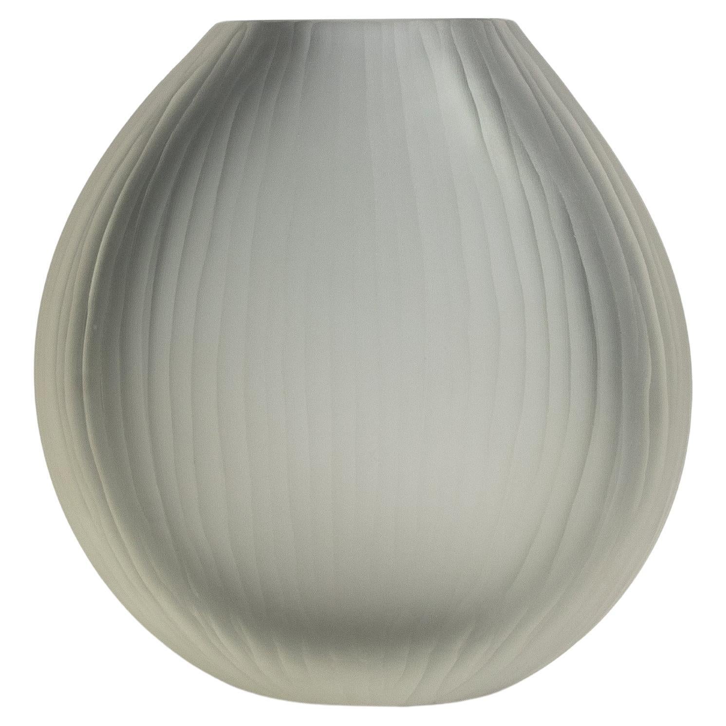 Vaso Canetto di Murano soffiato a mano in grigio medio
