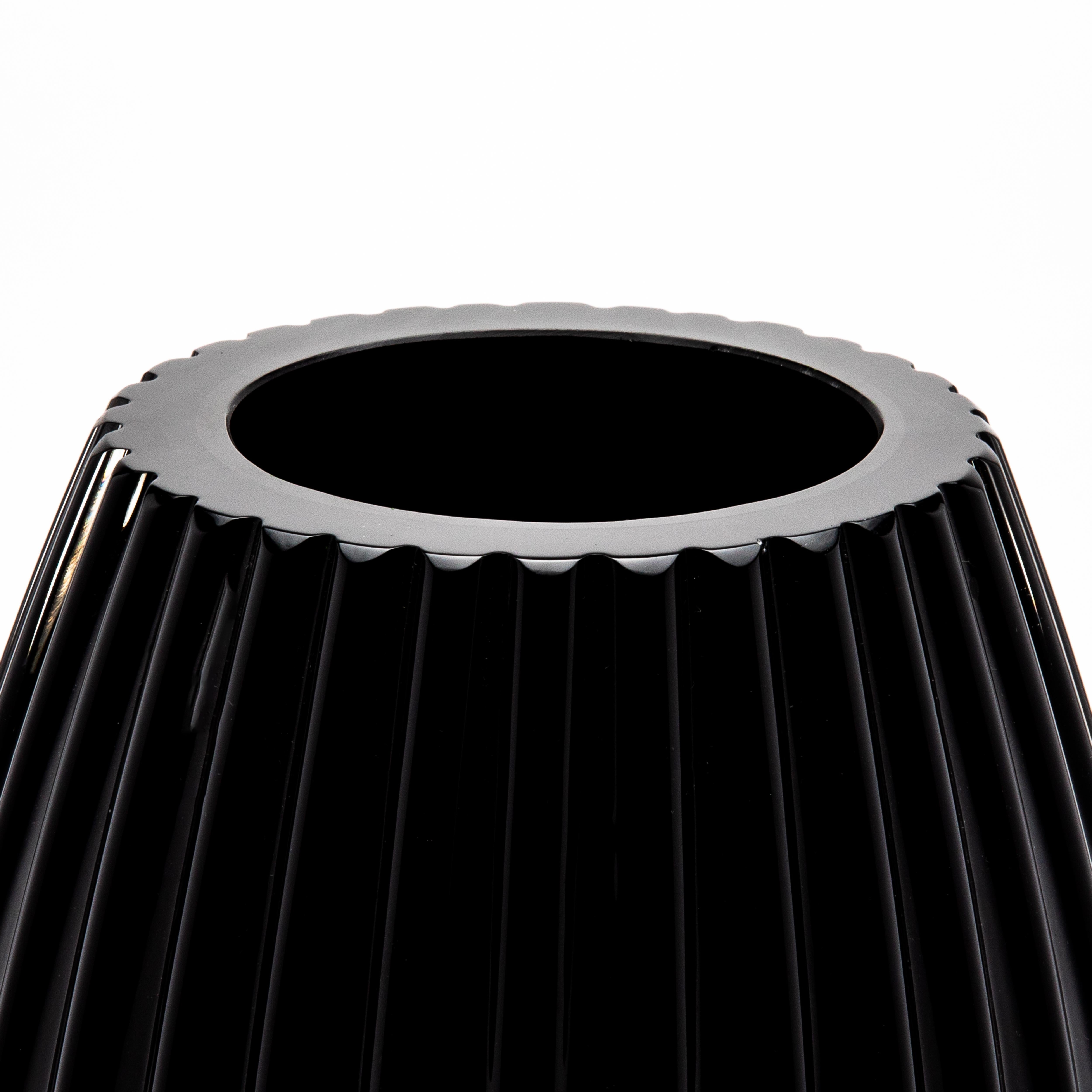 Vetro di Murano Vaso moderno extra alto di Murano soffiato a mano in nero onice in vendita