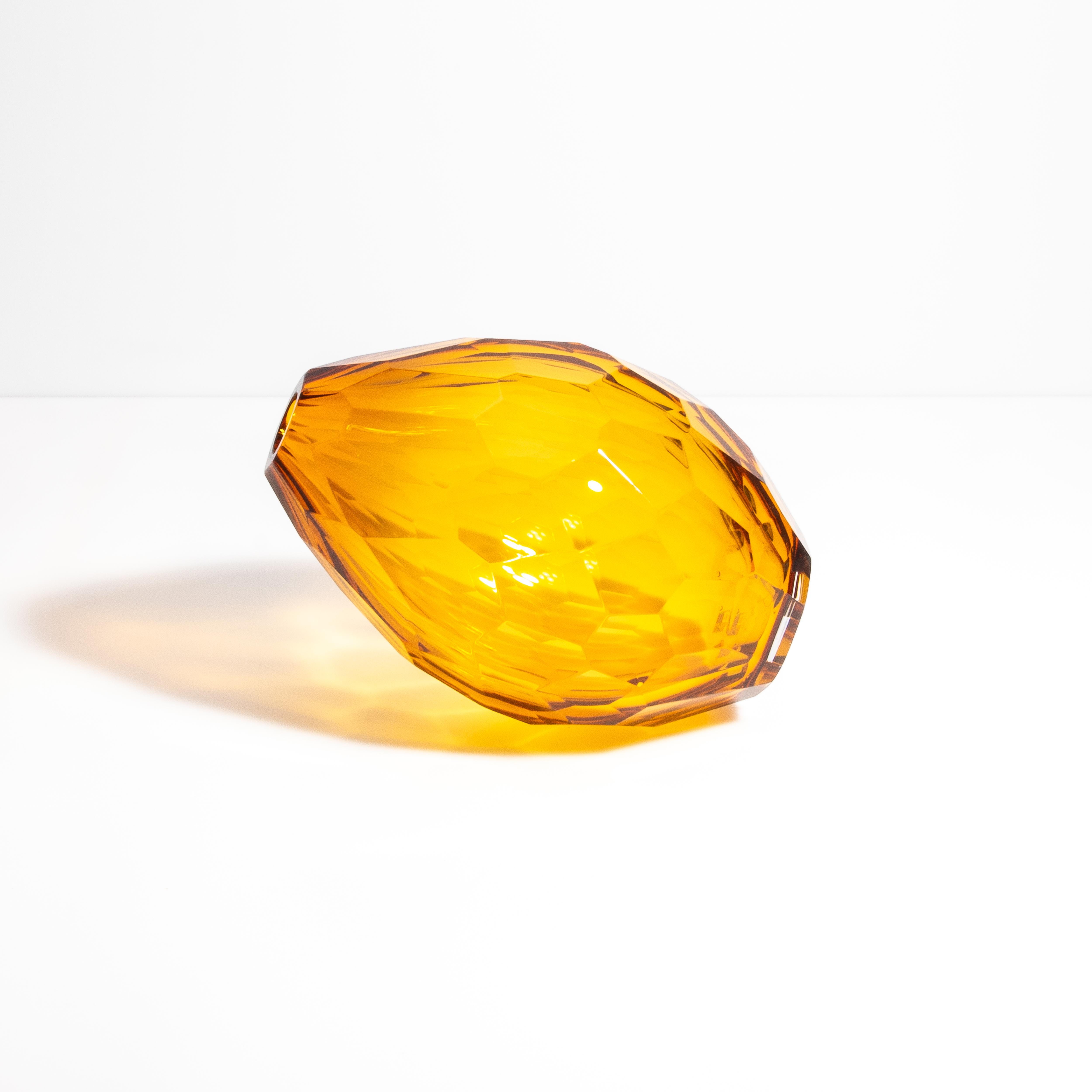 Vaso di Murano soffiato a mano e sfaccettato in ambra In condizioni Nuovo in vendita a West Hollywood, CA