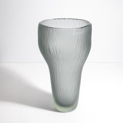 Hand Blown Murano Ghost Vase in Grey Large