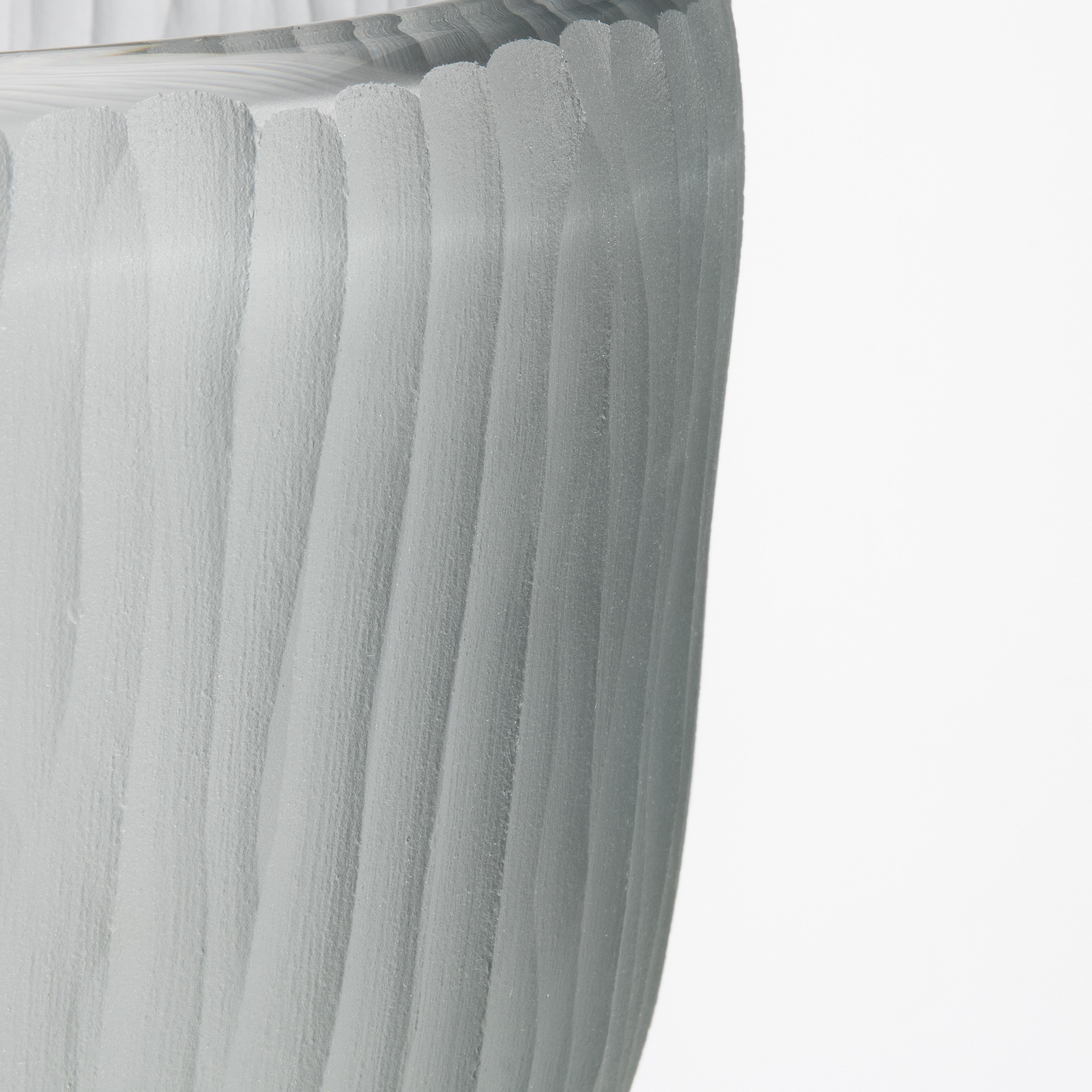 Verre de Murano Vase Ghost en gris soufflé à la main à Murano, grand modèle en vente