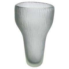 Hand Blown Murano Ghost Vase in Grey Large