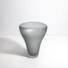 Hand Blown Murano Ghost Vase in Grey Small