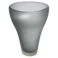 Vaso fantasma di Murano soffiato a mano e di colore grigio, piccolo
