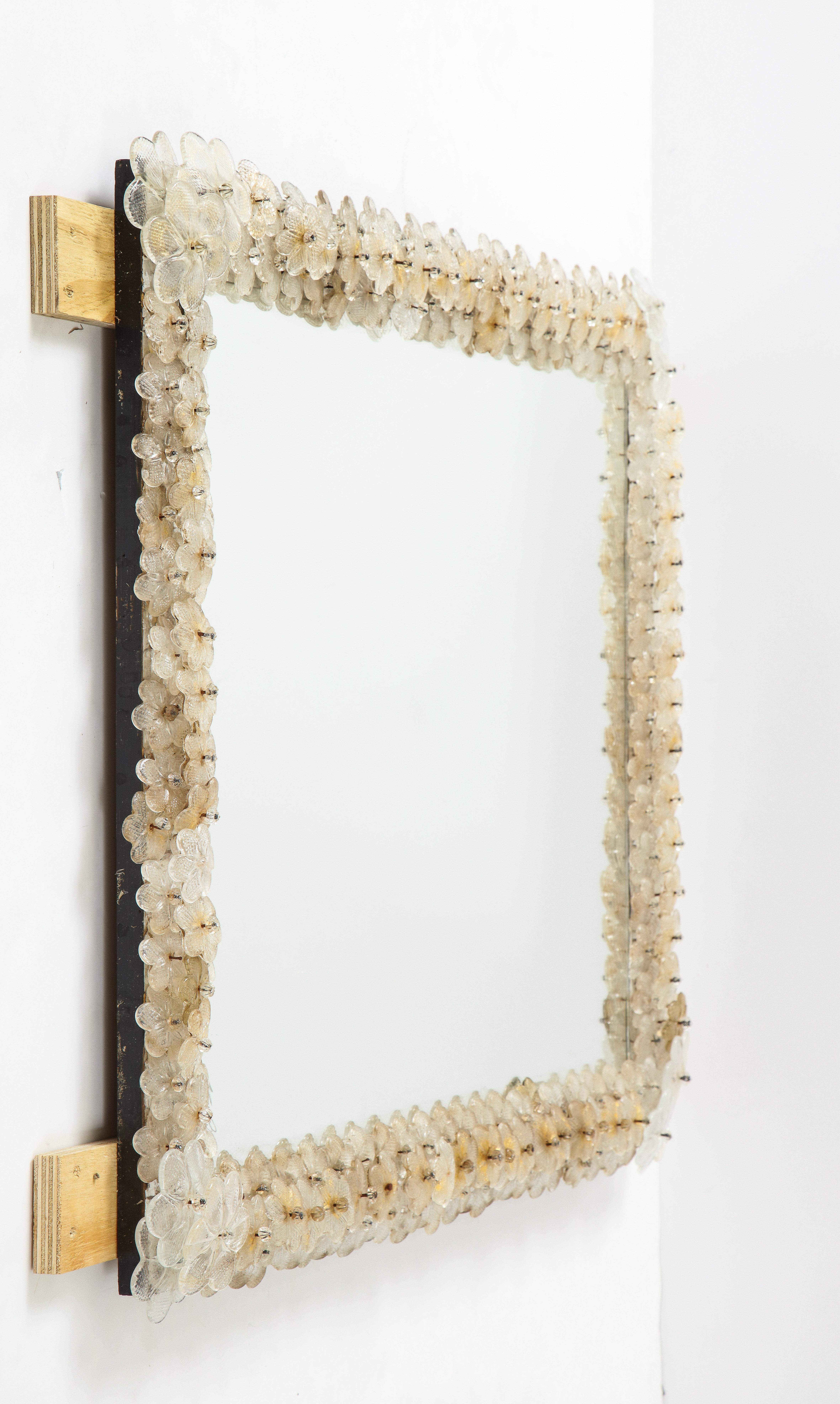 Hand Blown Murano Glass 1950s Wall Mirror 3