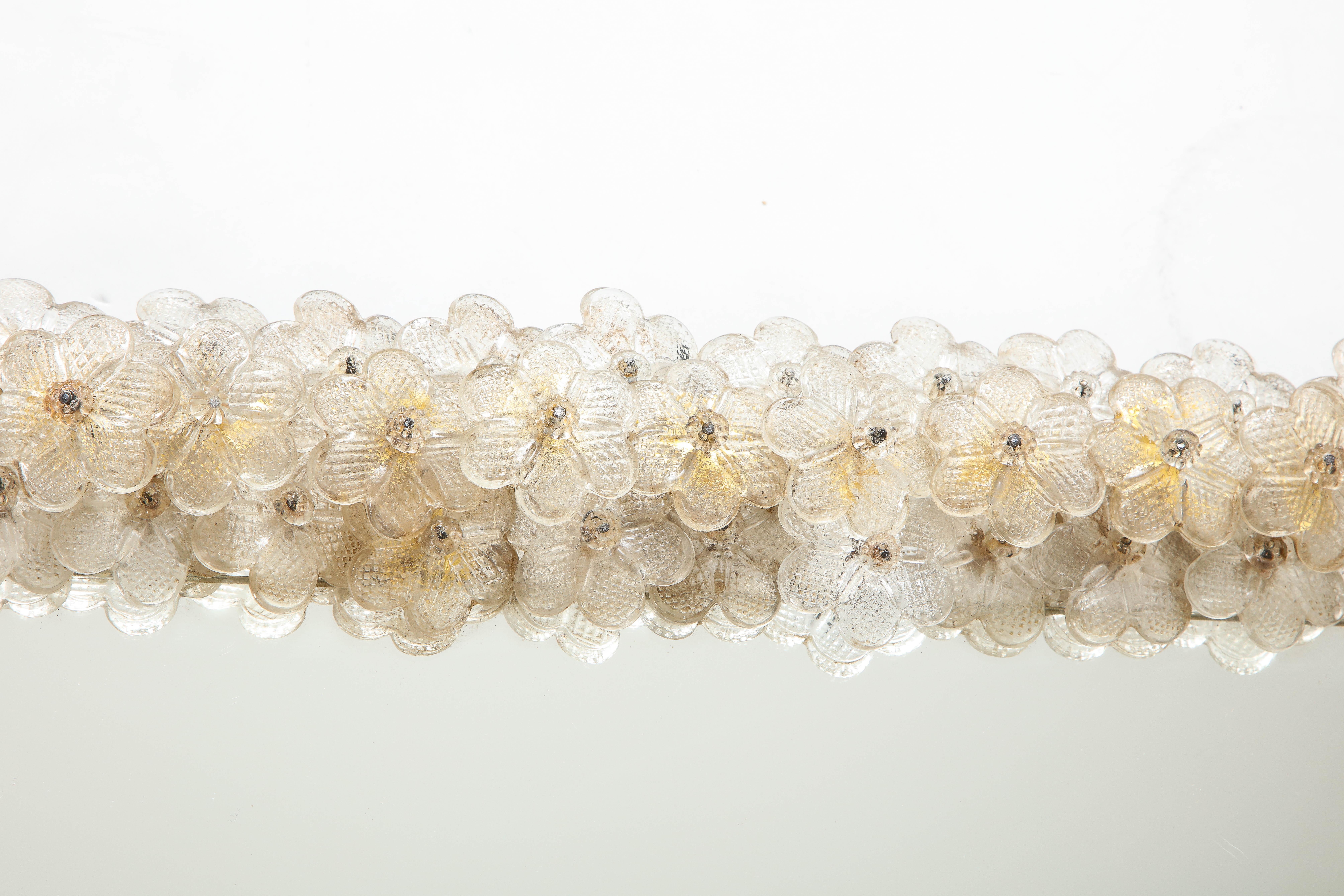 Blown Glass Hand Blown Murano Glass 1950s Wall Mirror