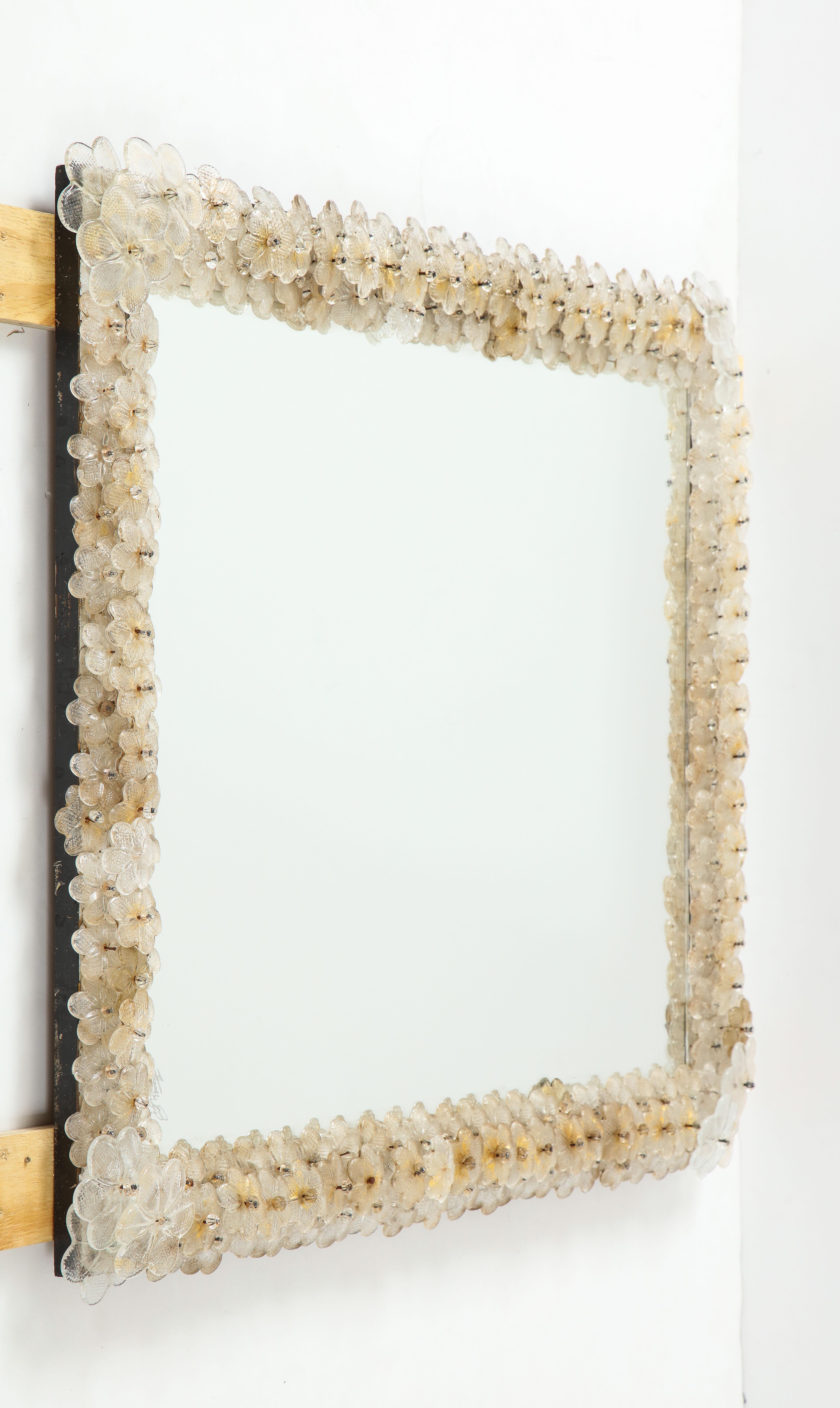 Hand Blown Murano Glass 1950s Wall Mirror 2