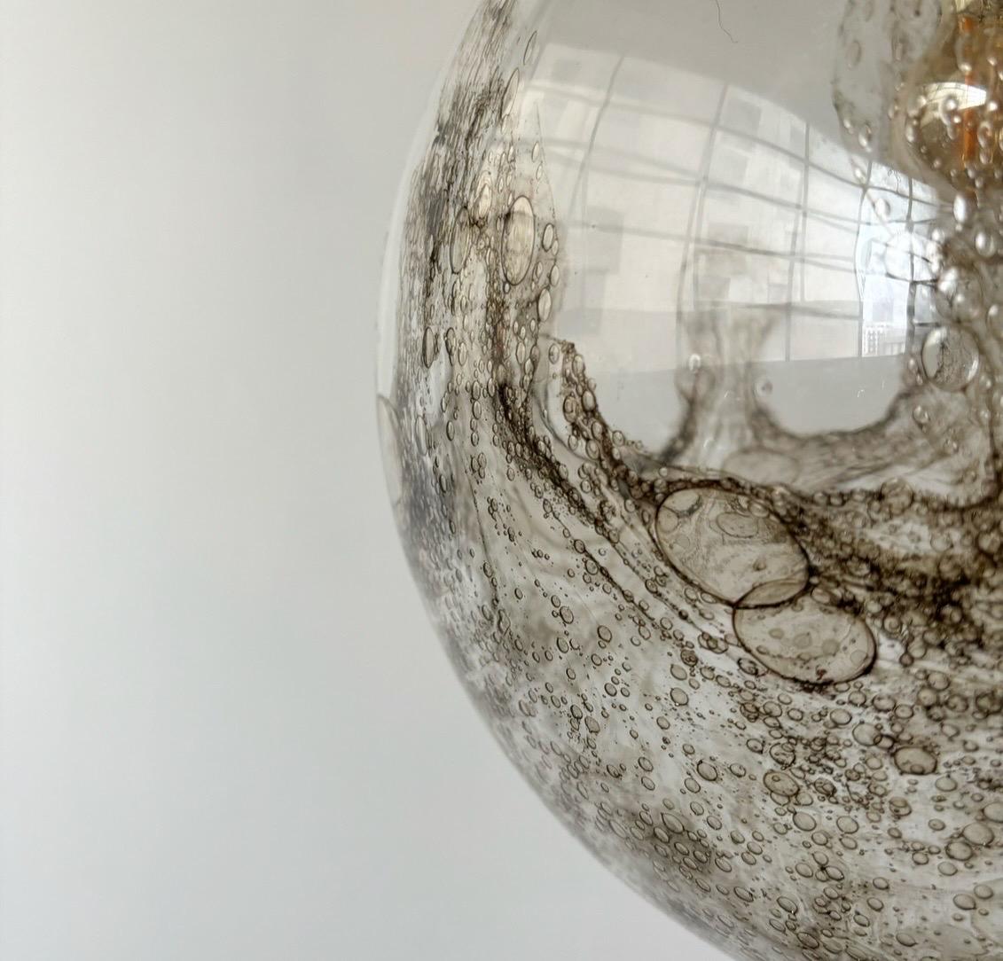 20th Century Hand blown Murano glass and brass pendant lamp by La Murrina, 1960’s Italy For Sale