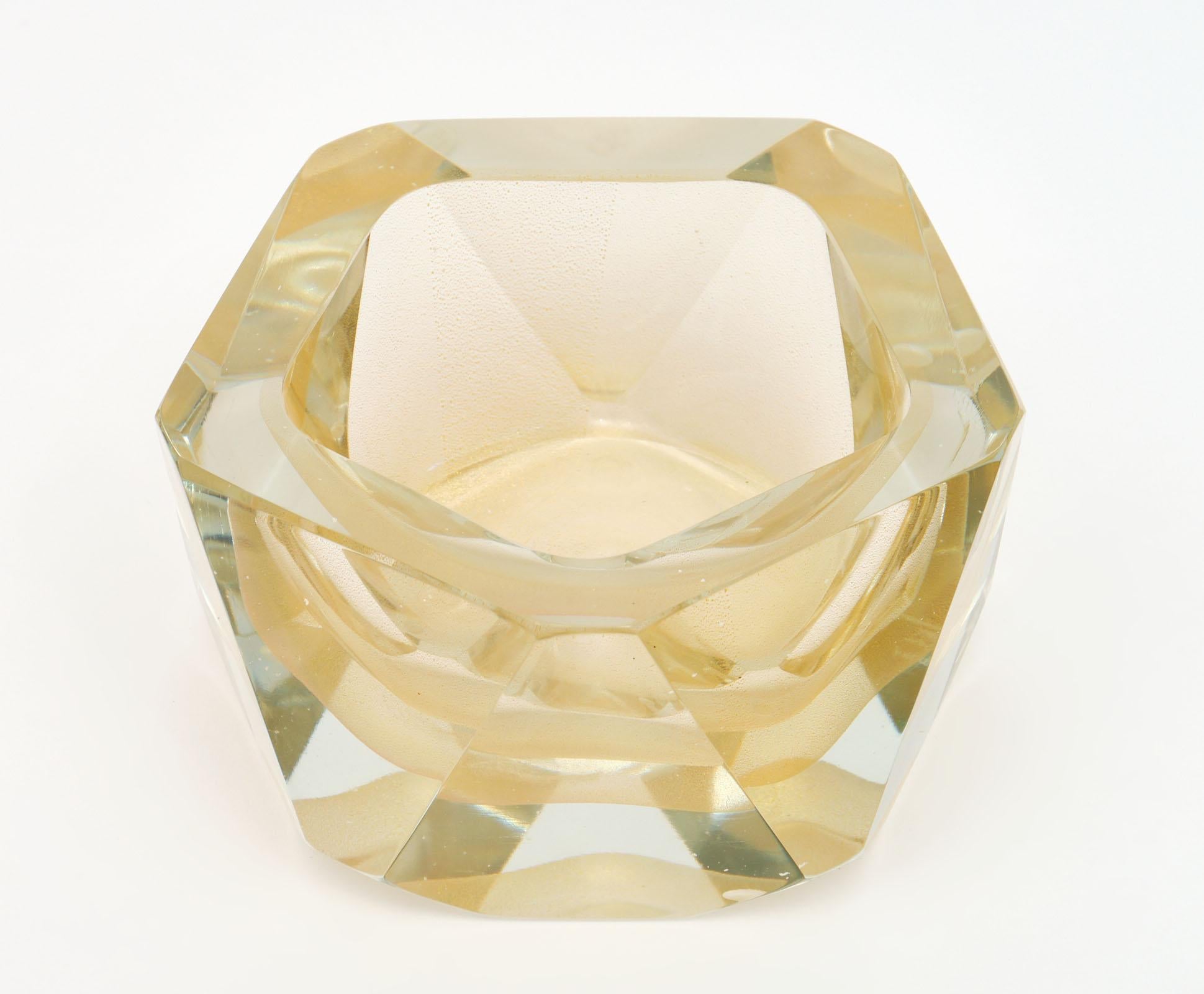 Contemporary Hand Blown Murano Glass Avventurina Bowls