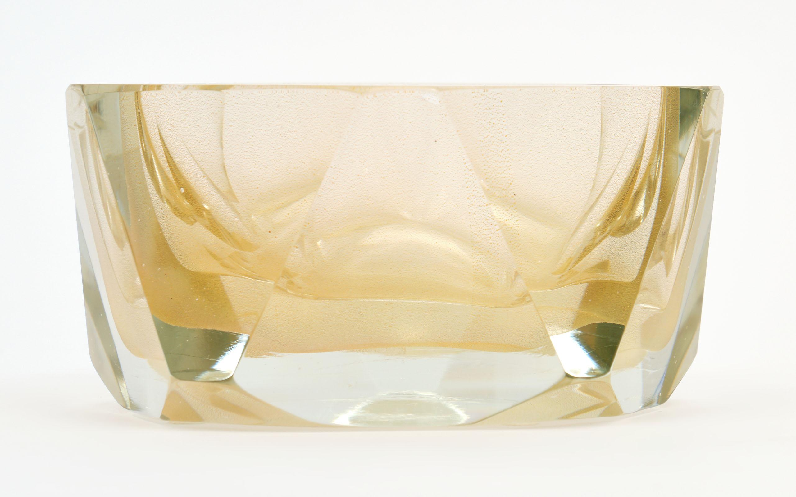 Gold Hand Blown Murano Glass Avventurina Bowls