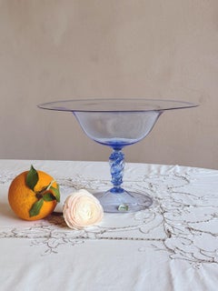 Centrotavola in vetro di Murano soffiato a mano di Pauly & Co., azzurro chiaro, anni '40