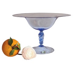 Centrotavola in vetro di Murano soffiato a mano di Pauly & Co., azzurro chiaro, anni '40