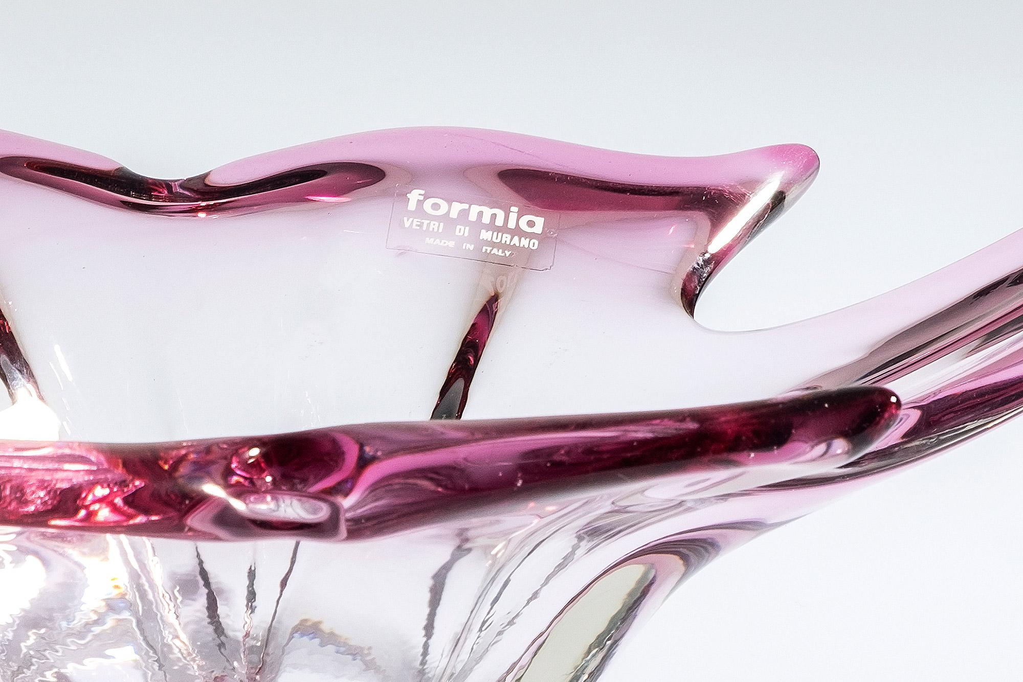 Hand-Crafted Hand Blown Murano Glass Centrepiece from Formia Vetri, Italy, 1960's For Sale