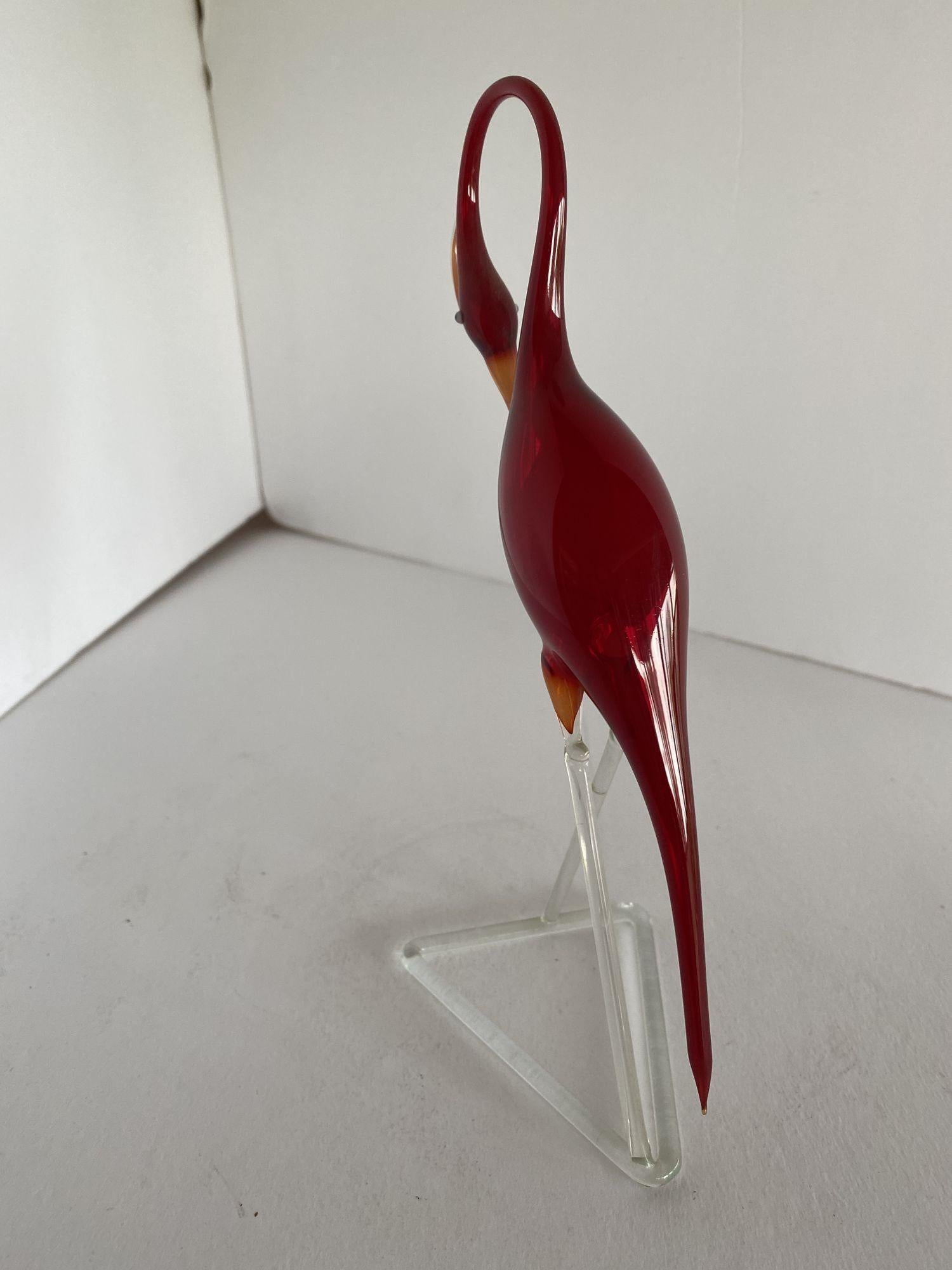Hand Blown Murano Glass Crane Pair 6