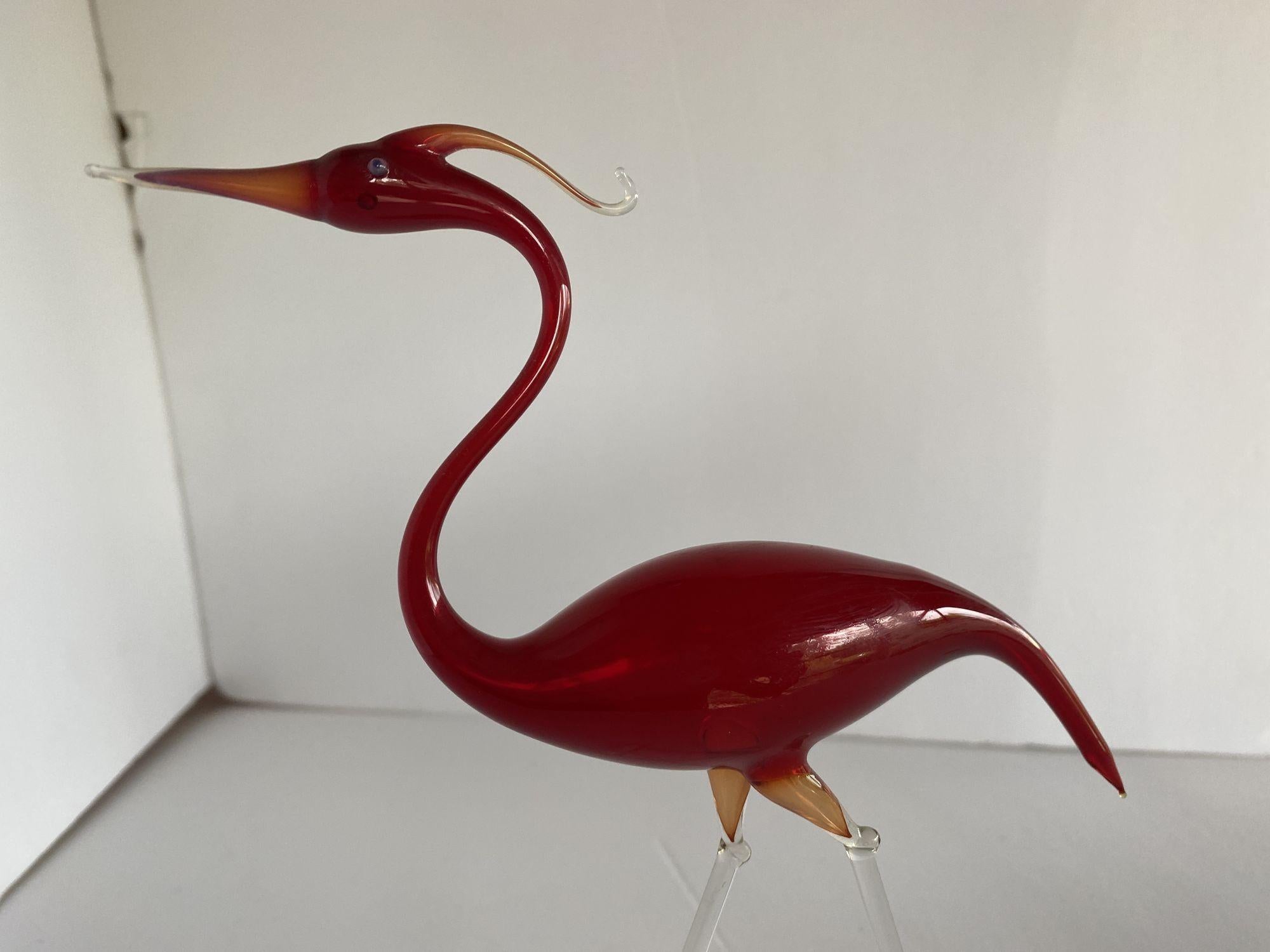 Hand Blown Murano Glass Crane Pair 3