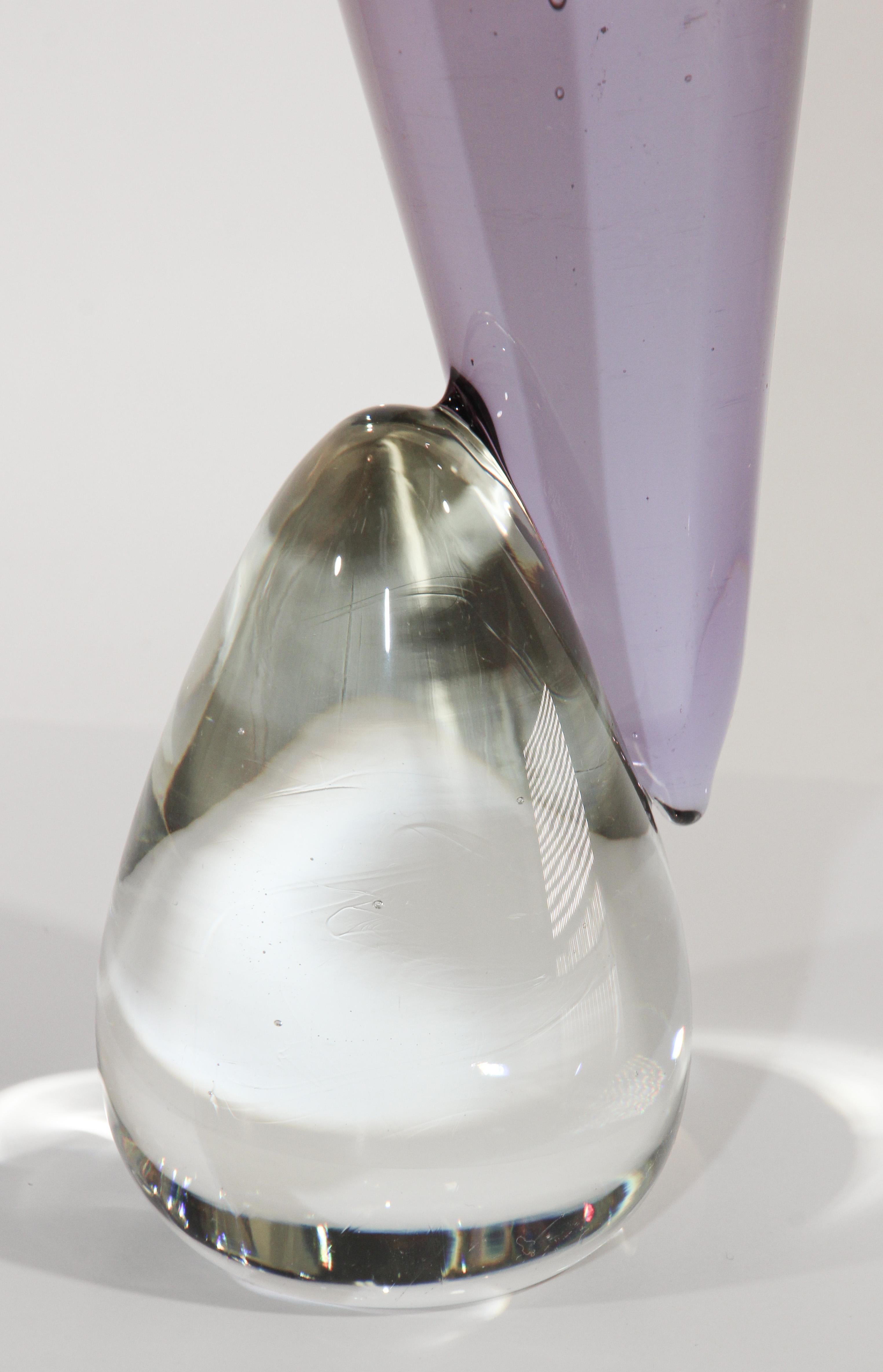 Murano Art Glass Crane Sculpture Hand Blown Venetian Italian Crystal Glass For Sale 4