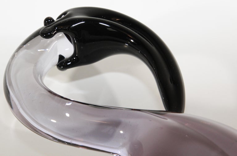Handcrafted Murano Glass Pink Flamingo Figurine – Original Italian Art Glass, Size 1