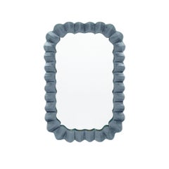 Hand-Blown Murano Glass Denim Blue Mirror, Modern Design, Italy, New